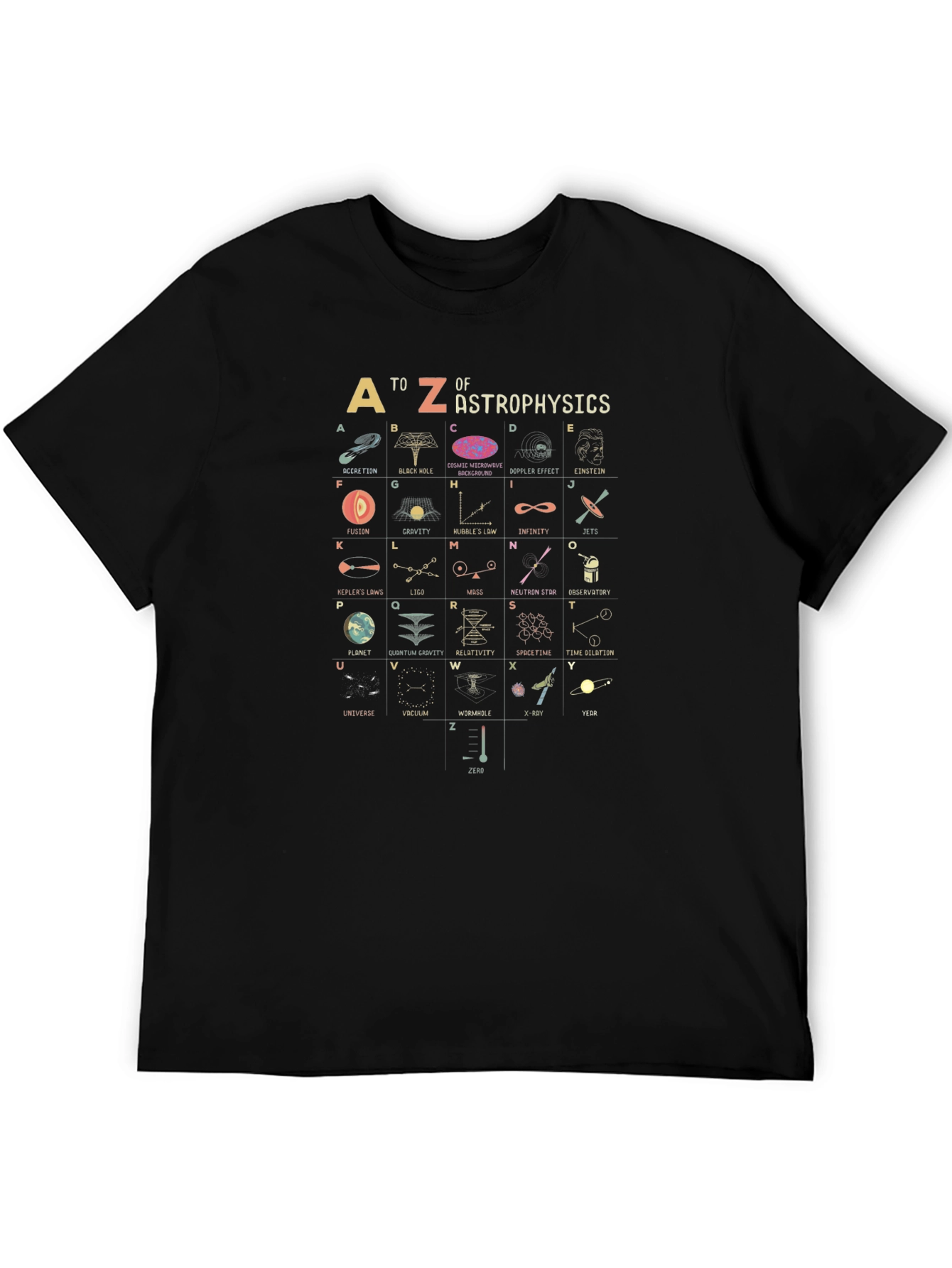Astrophysics A to Z Graphic T-Shirt - Science Tee