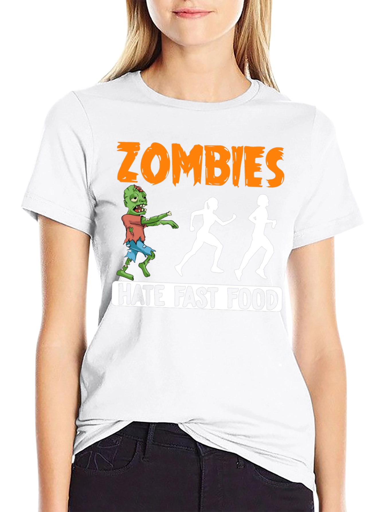 Zombies Hate Fast Food Graphic T-Shirt