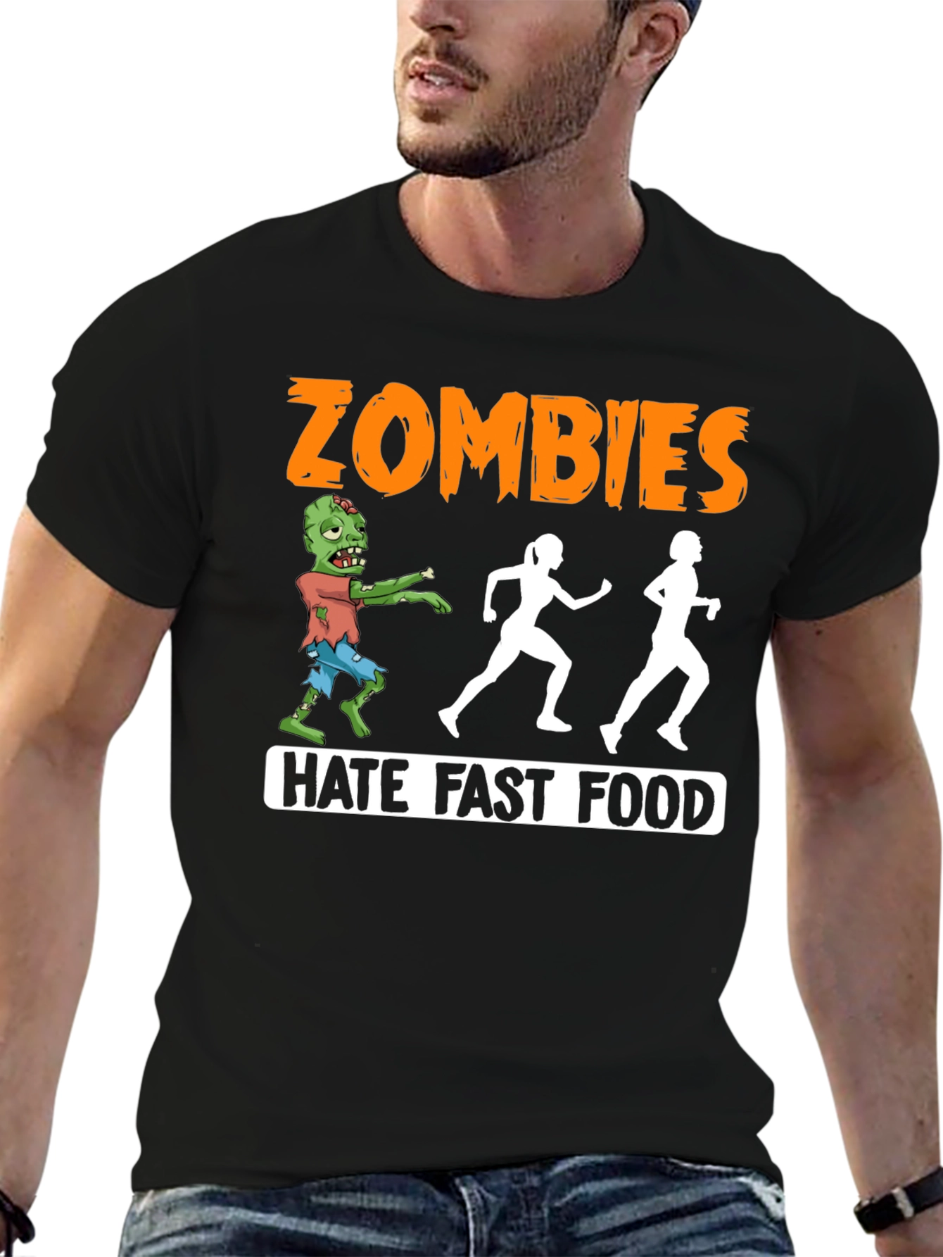 Zombies Hate Fast Food Graphic T-Shirt
