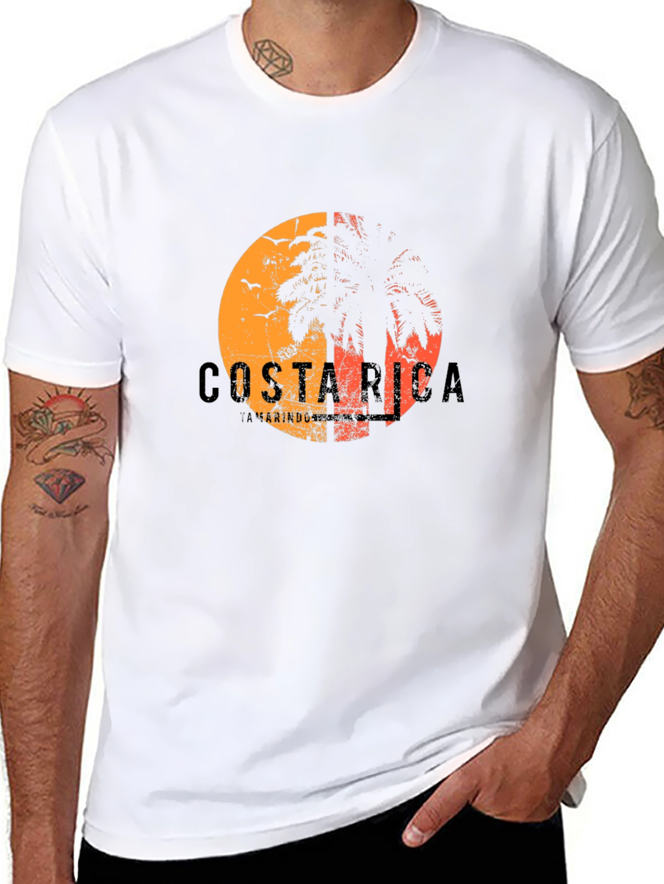 Costa Rica Graphic T-Shirt - Palm Tree Design