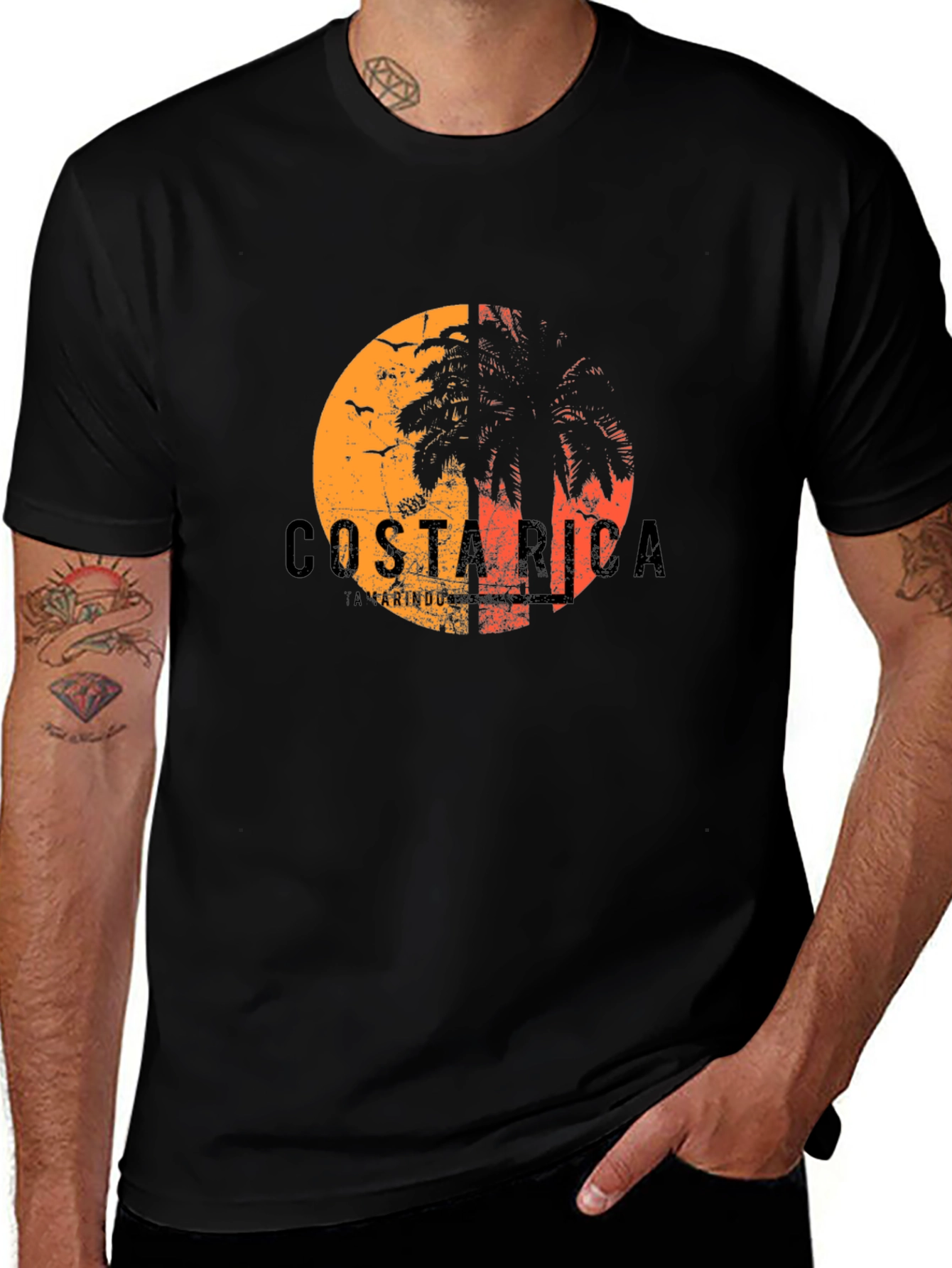 Costa Rica Graphic T-Shirt - Palm Tree Design