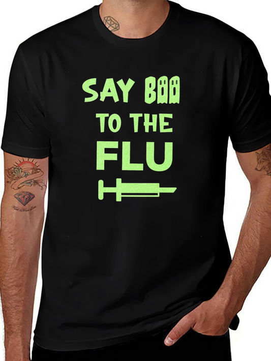 Say Boo To The Flu T-Shirt - Halloween Vaccination Tee