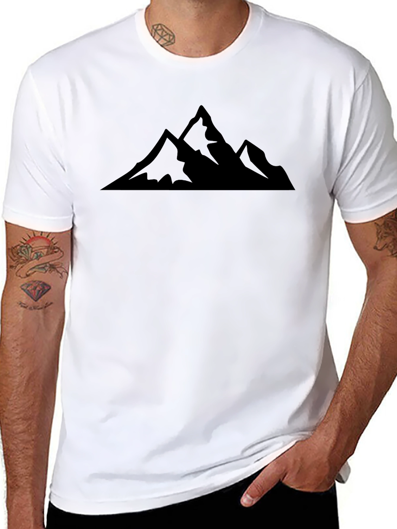 Mountain Peak Graphic Tee - Black