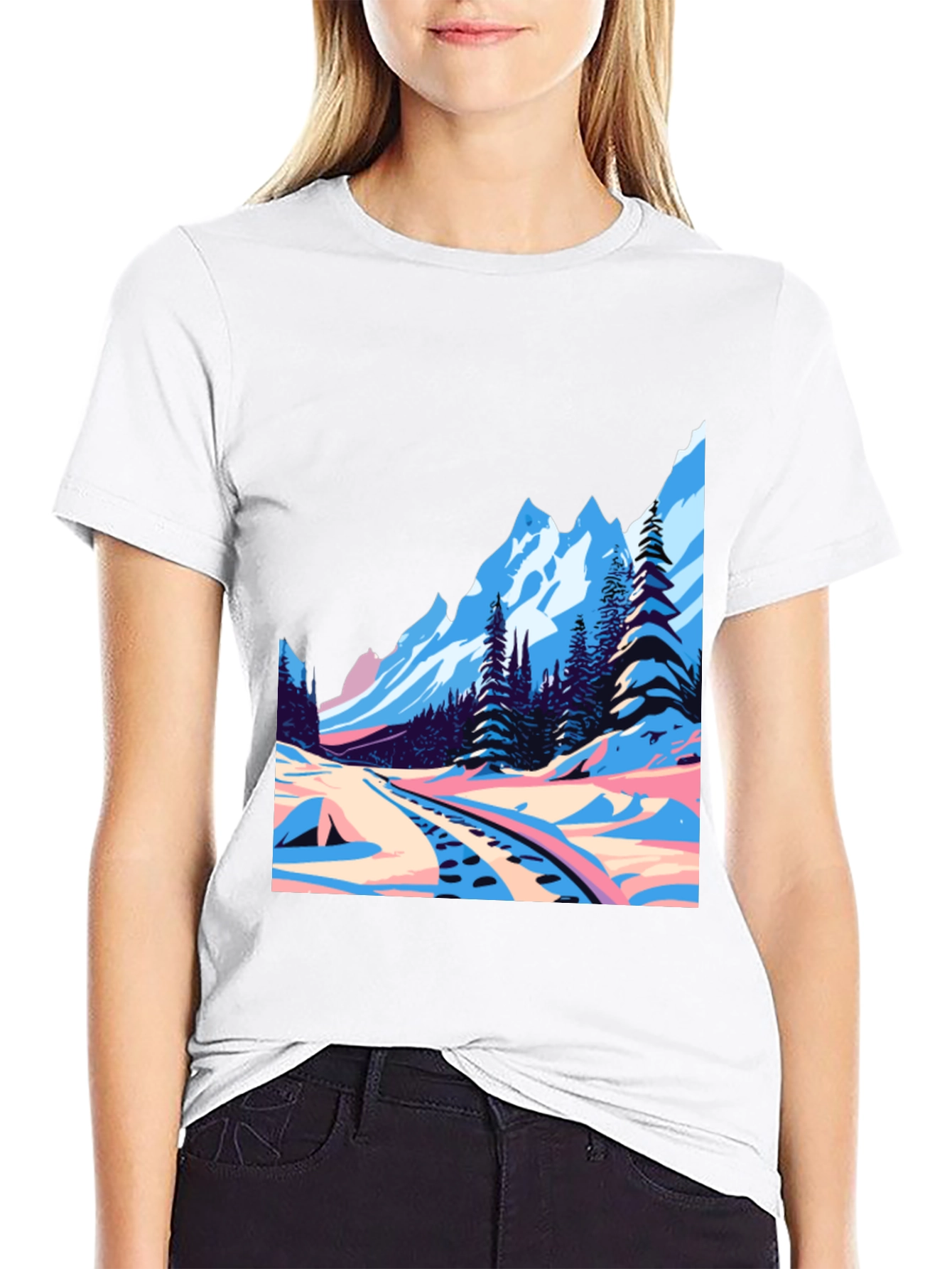 Retro Winter Landscape Graphic Tee