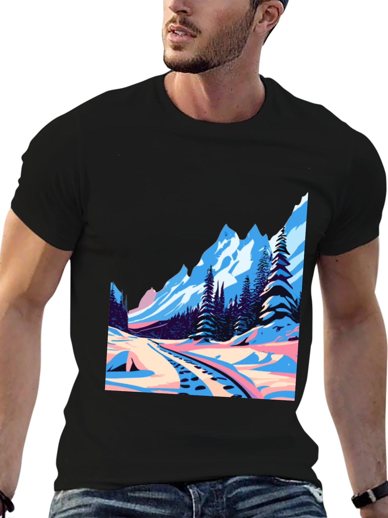 Retro Winter Landscape Graphic Tee