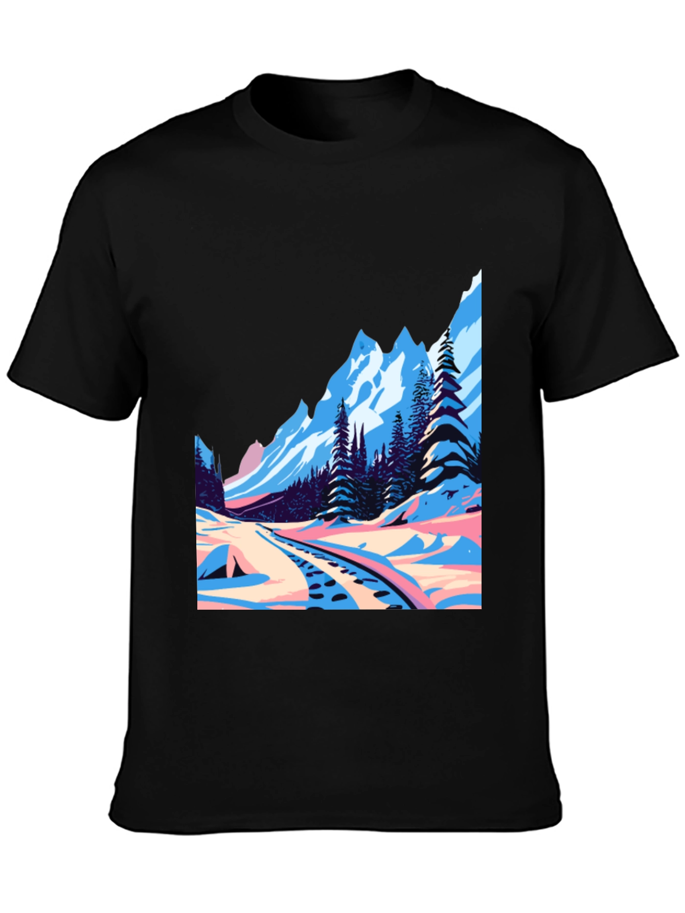 Retro Winter Landscape Graphic Tee