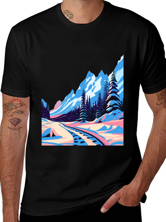 Retro Winter Landscape Graphic Tee