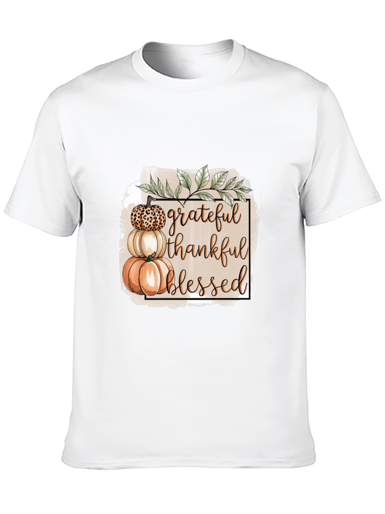 Grateful Thankful Blessed Pumpkin Stack T-Shirt