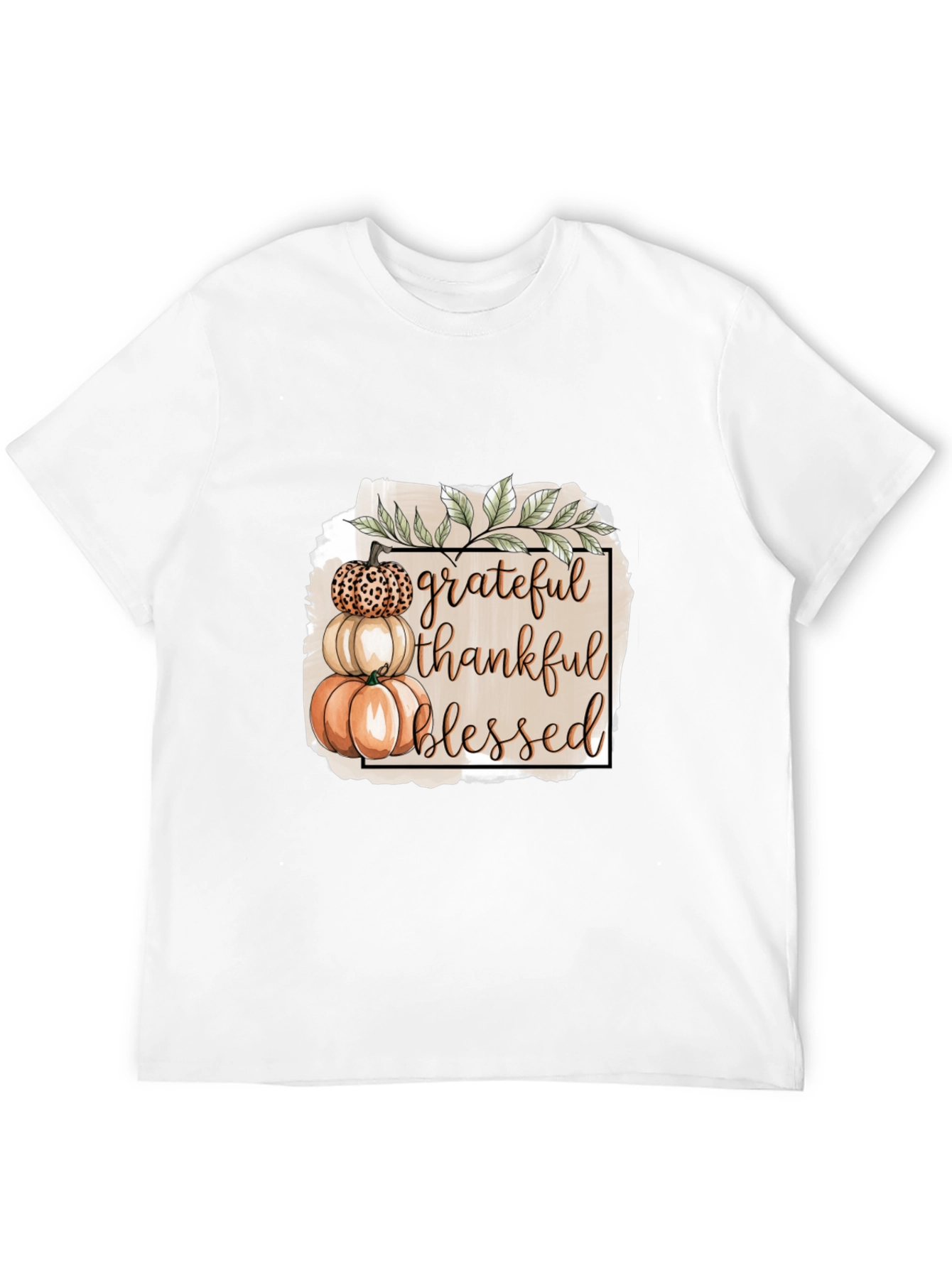 Grateful Thankful Blessed Pumpkin Stack T-Shirt