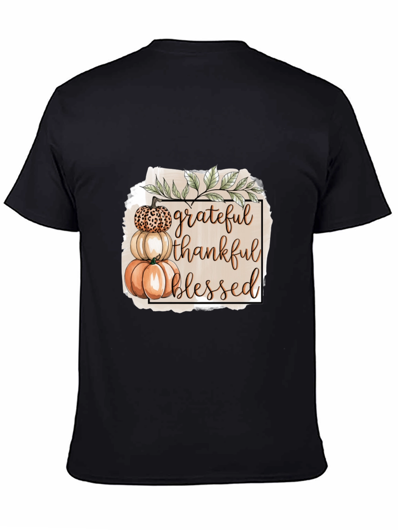 Grateful Thankful Blessed Pumpkin Stack T-Shirt