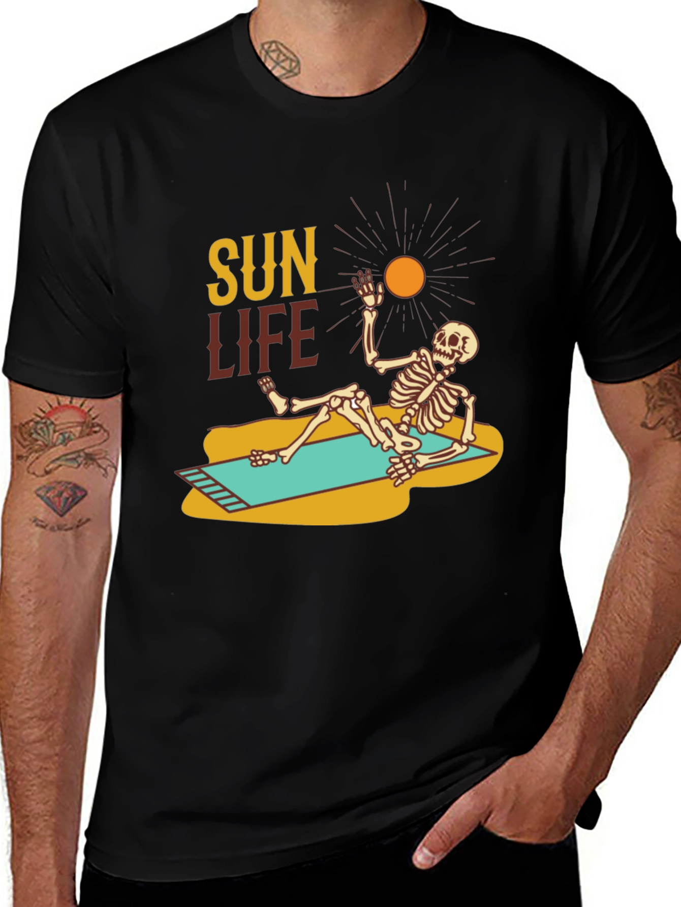Sun Life Skeleton Graphic T-Shirt