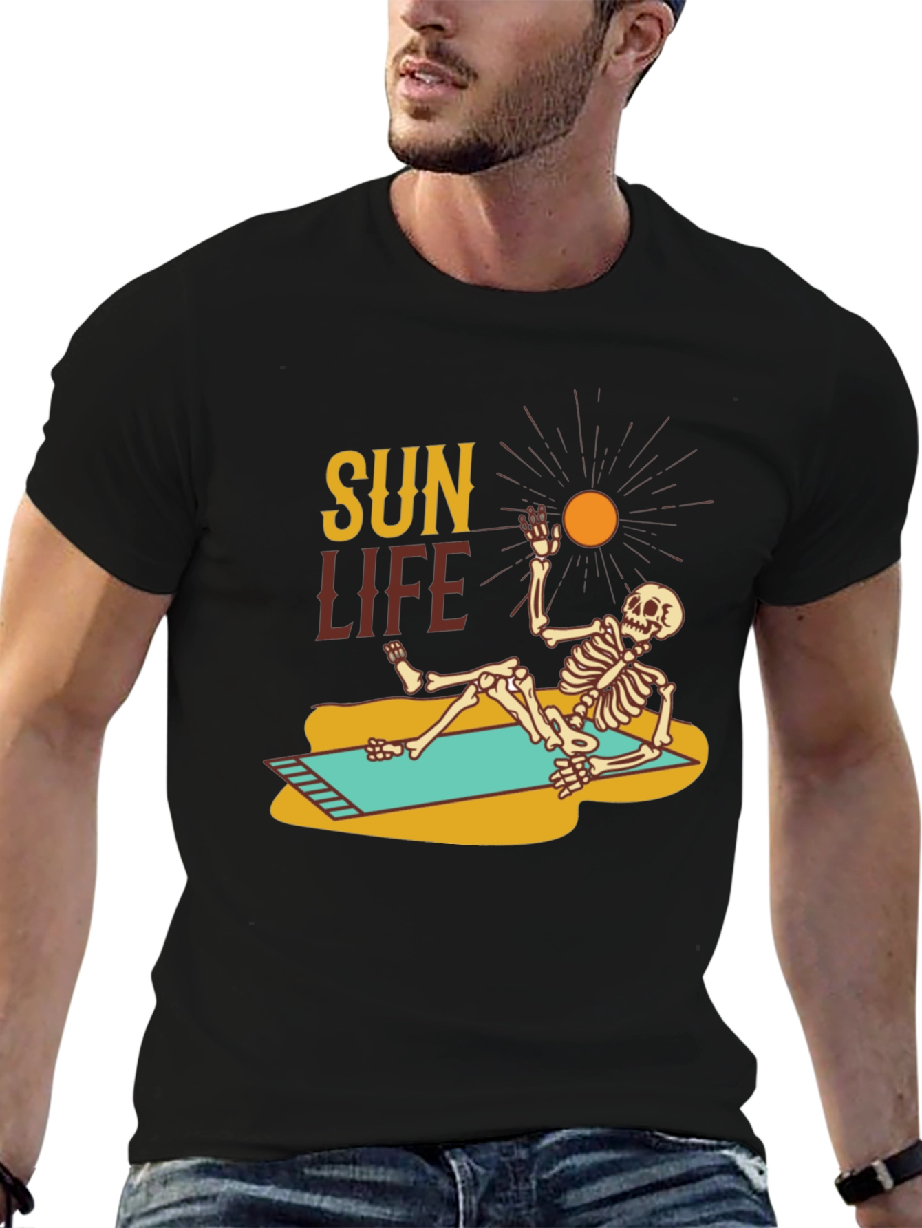 Sun Life Skeleton Graphic T-Shirt