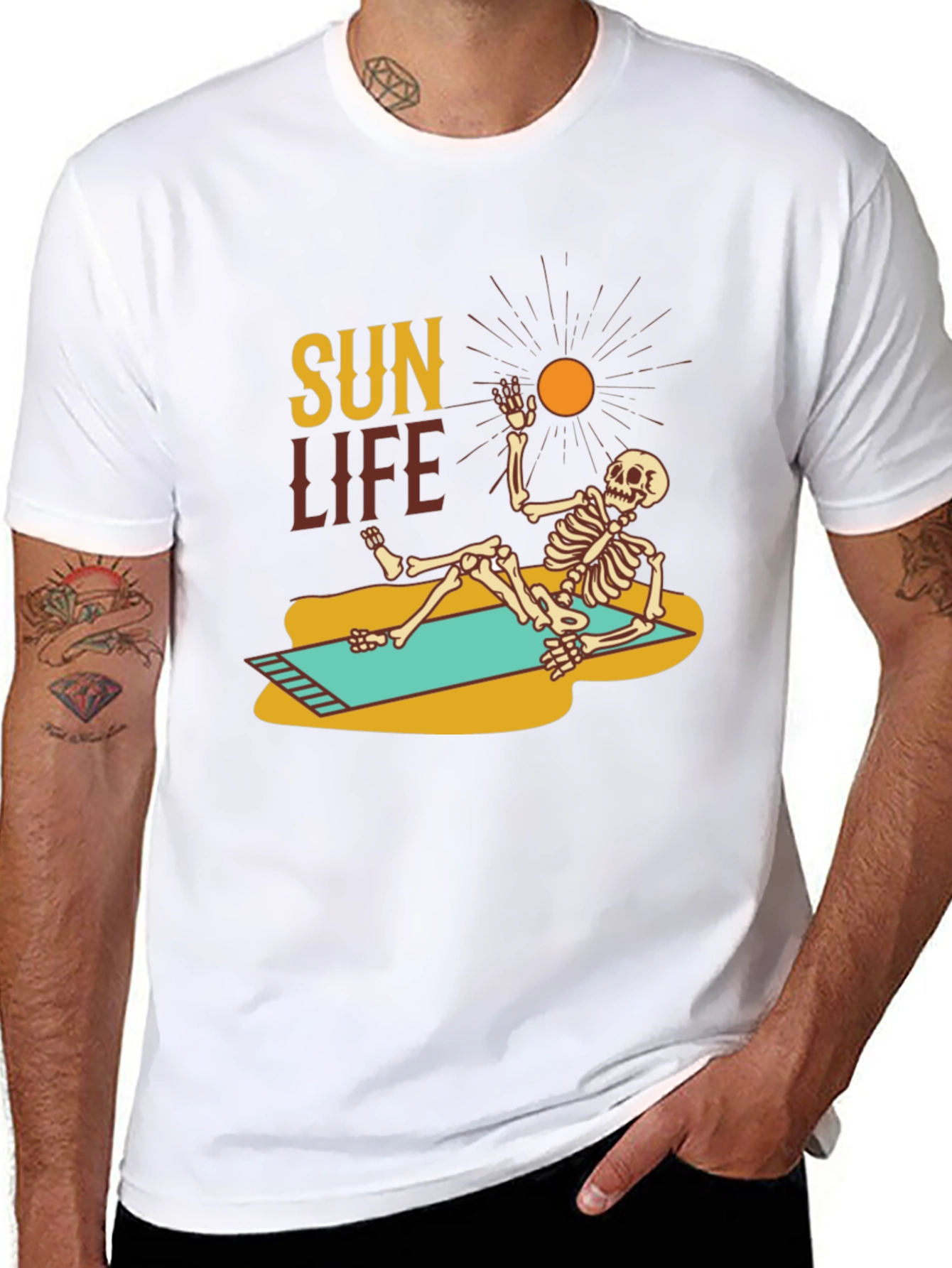 Sun Life Skeleton Graphic T-Shirt