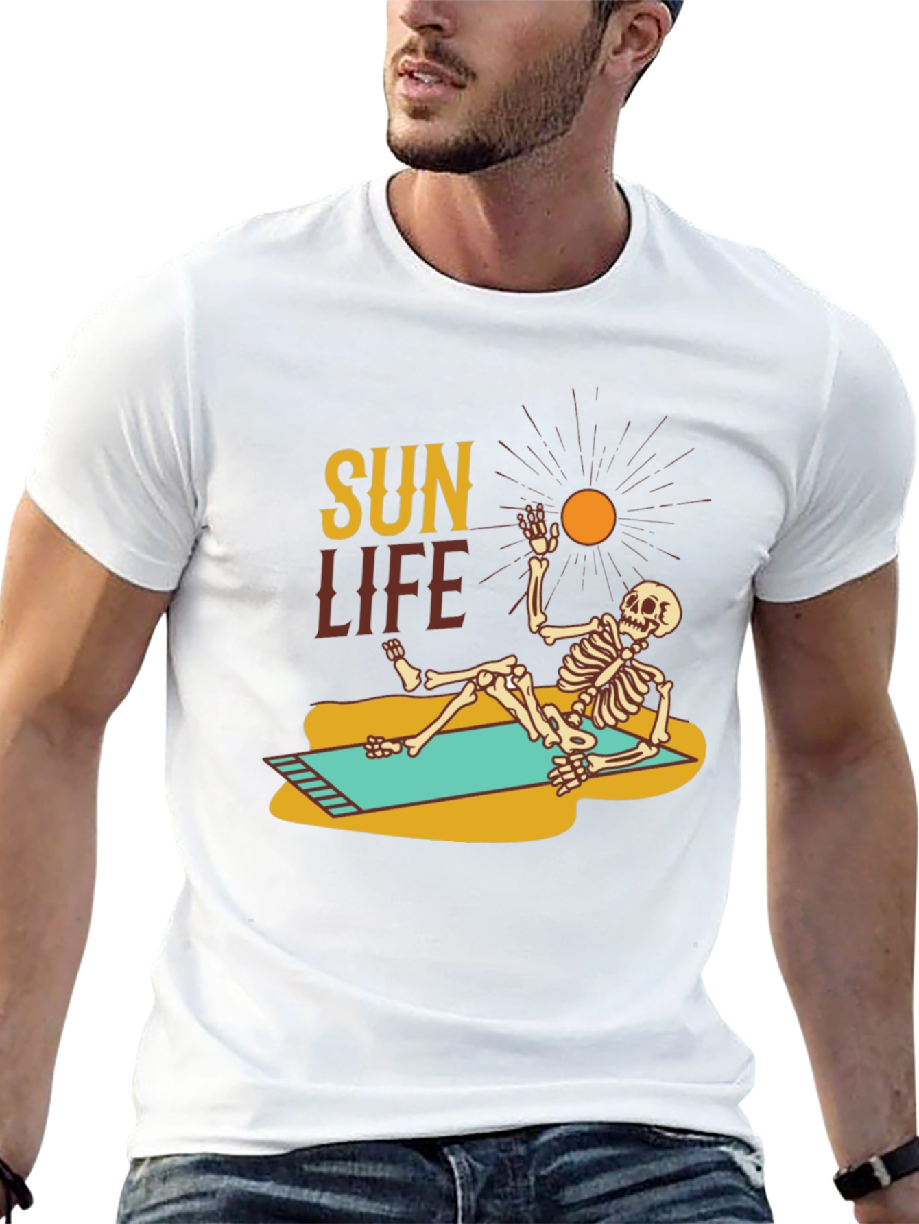 Sun Life Skeleton Graphic T-Shirt