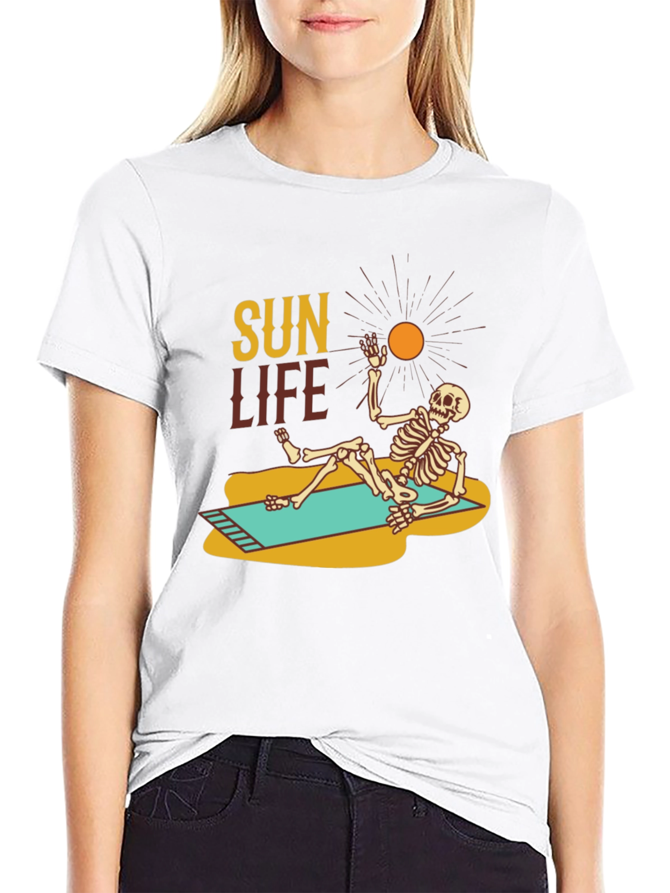 Sun Life Skeleton Graphic T-Shirt