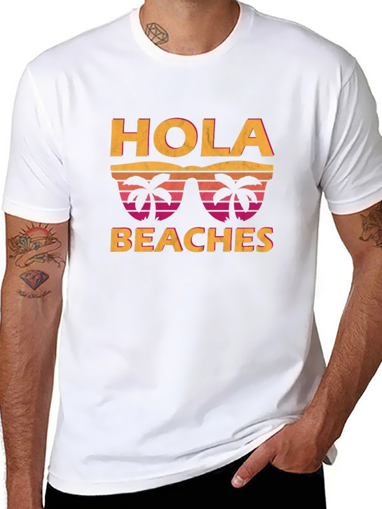 Hola Beaches T-Shirt - Retro Summer Vibes
