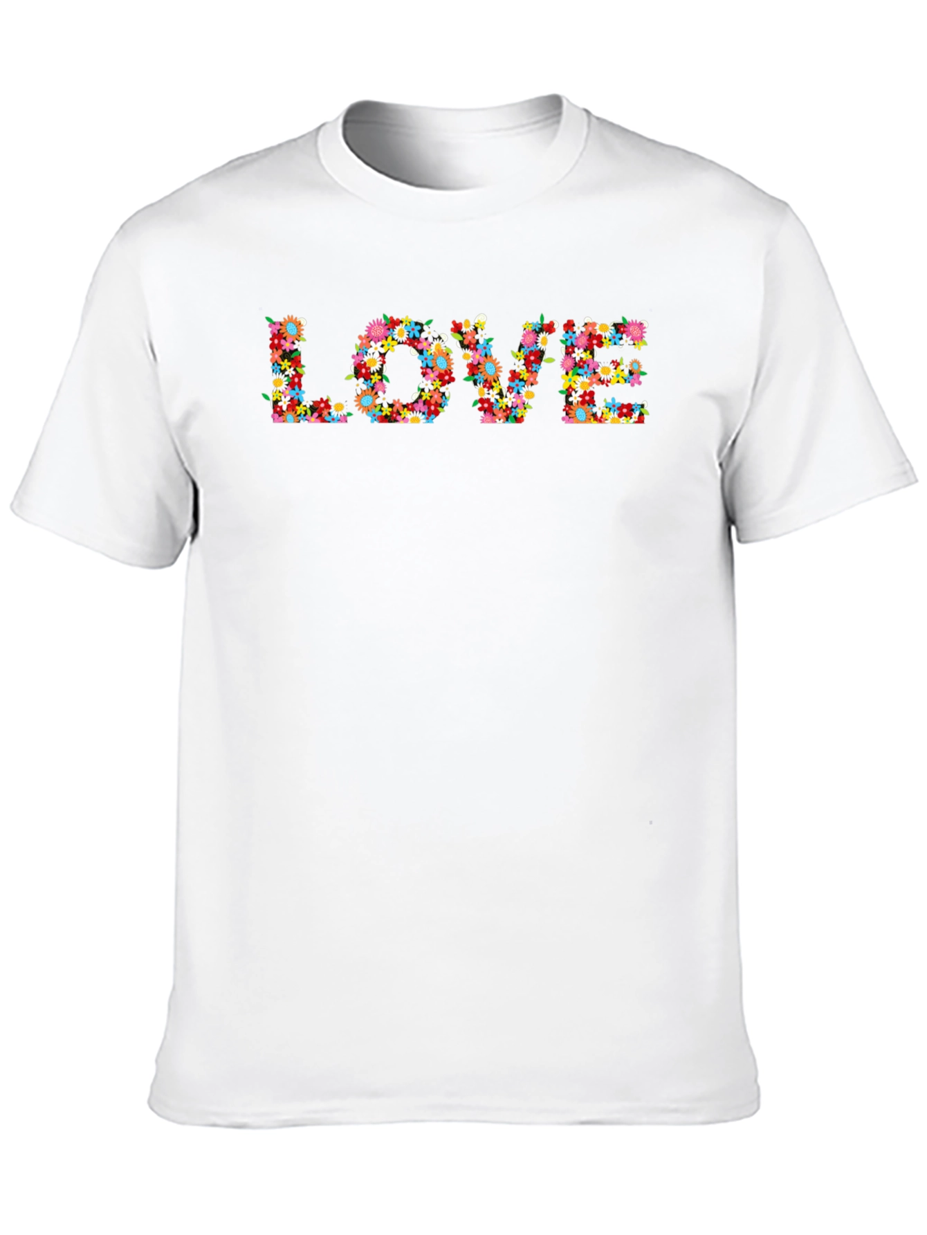 Floral LOVE Graphic Black T-Shirt