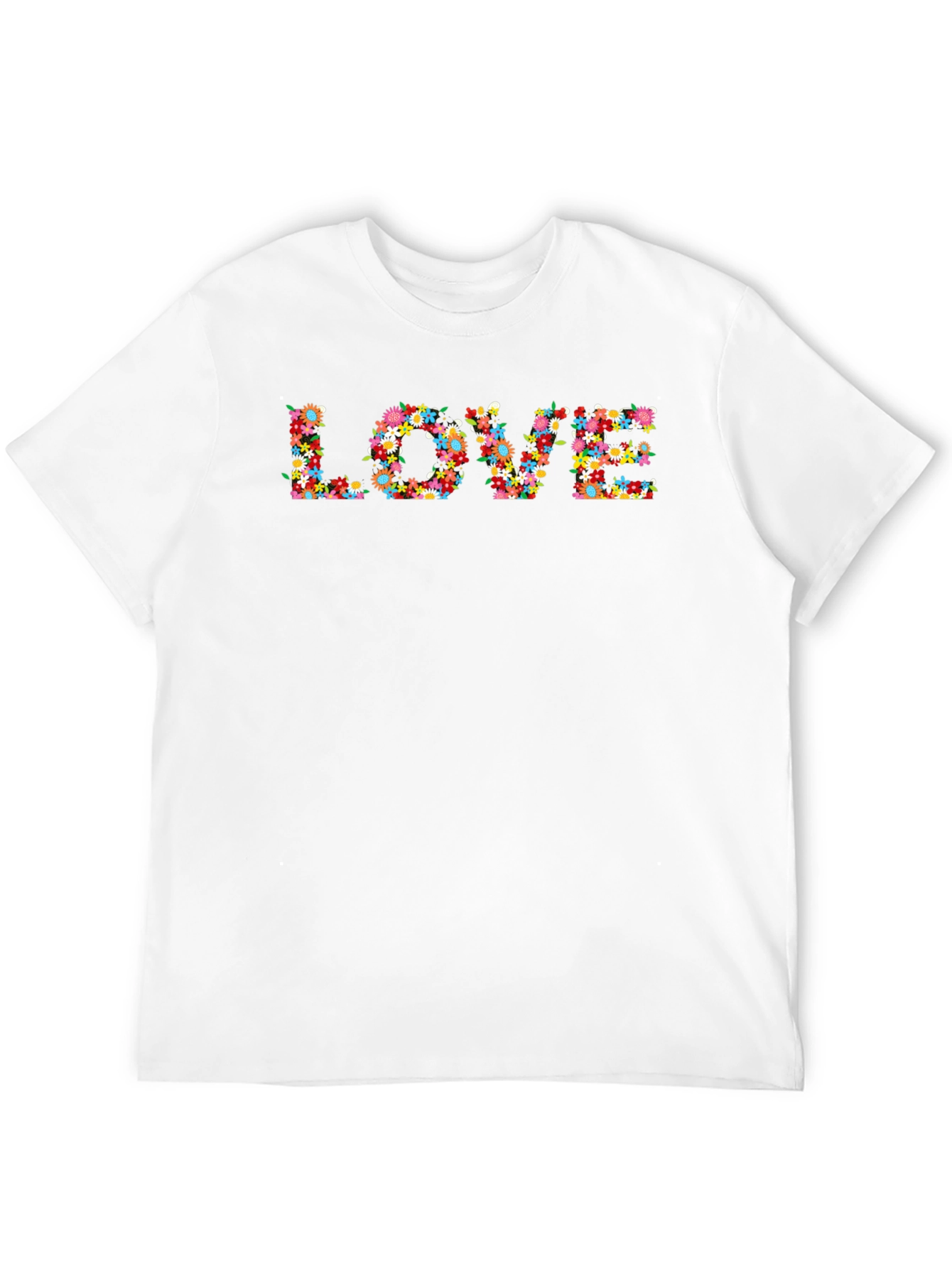 Floral LOVE Graphic Black T-Shirt