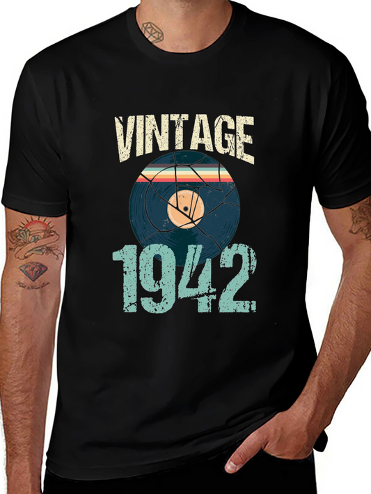 Vintage 1942 Broken Record Graphic T-Shirt