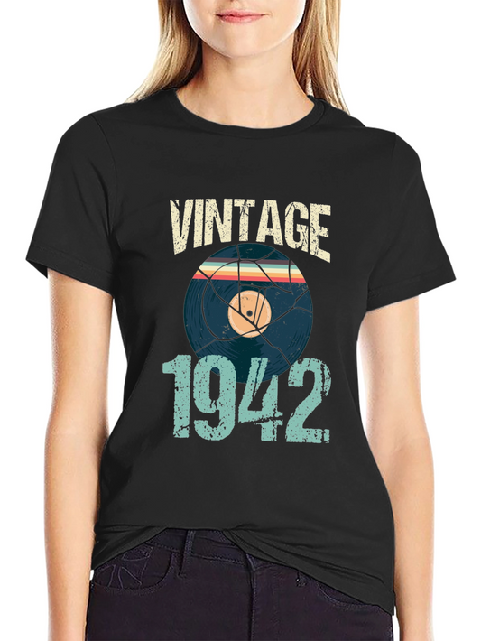 Vintage 1942 Broken Record Graphic T-Shirt