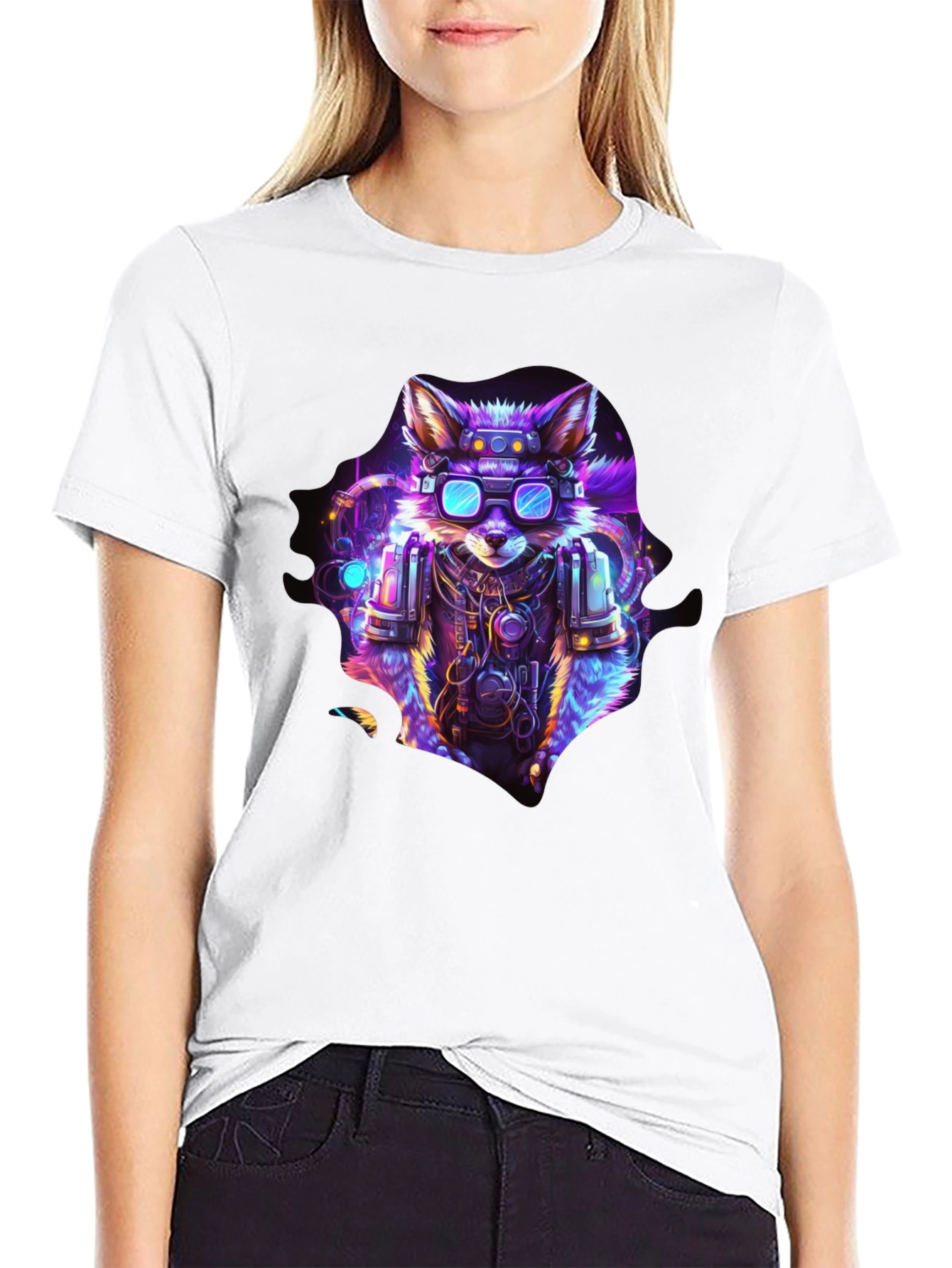 Cyberpunk Fox Graphic T-Shirt - Unique & Stylish