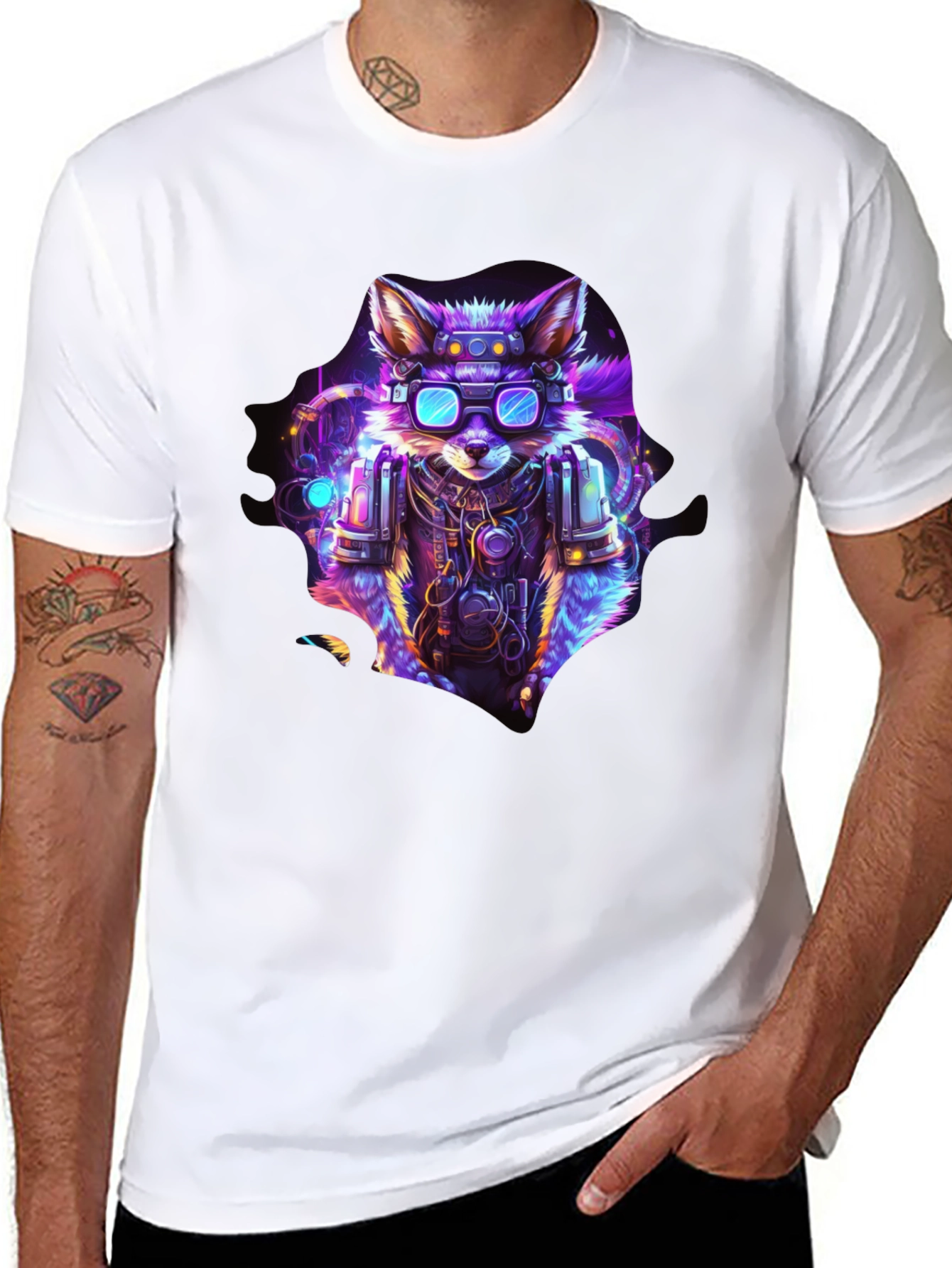 Cyberpunk Fox Graphic T-Shirt - Unique & Stylish
