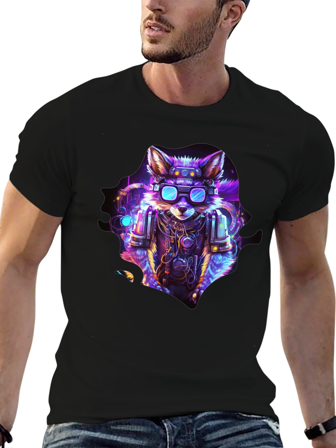 Cyberpunk Fox Graphic T-Shirt - Unique & Stylish