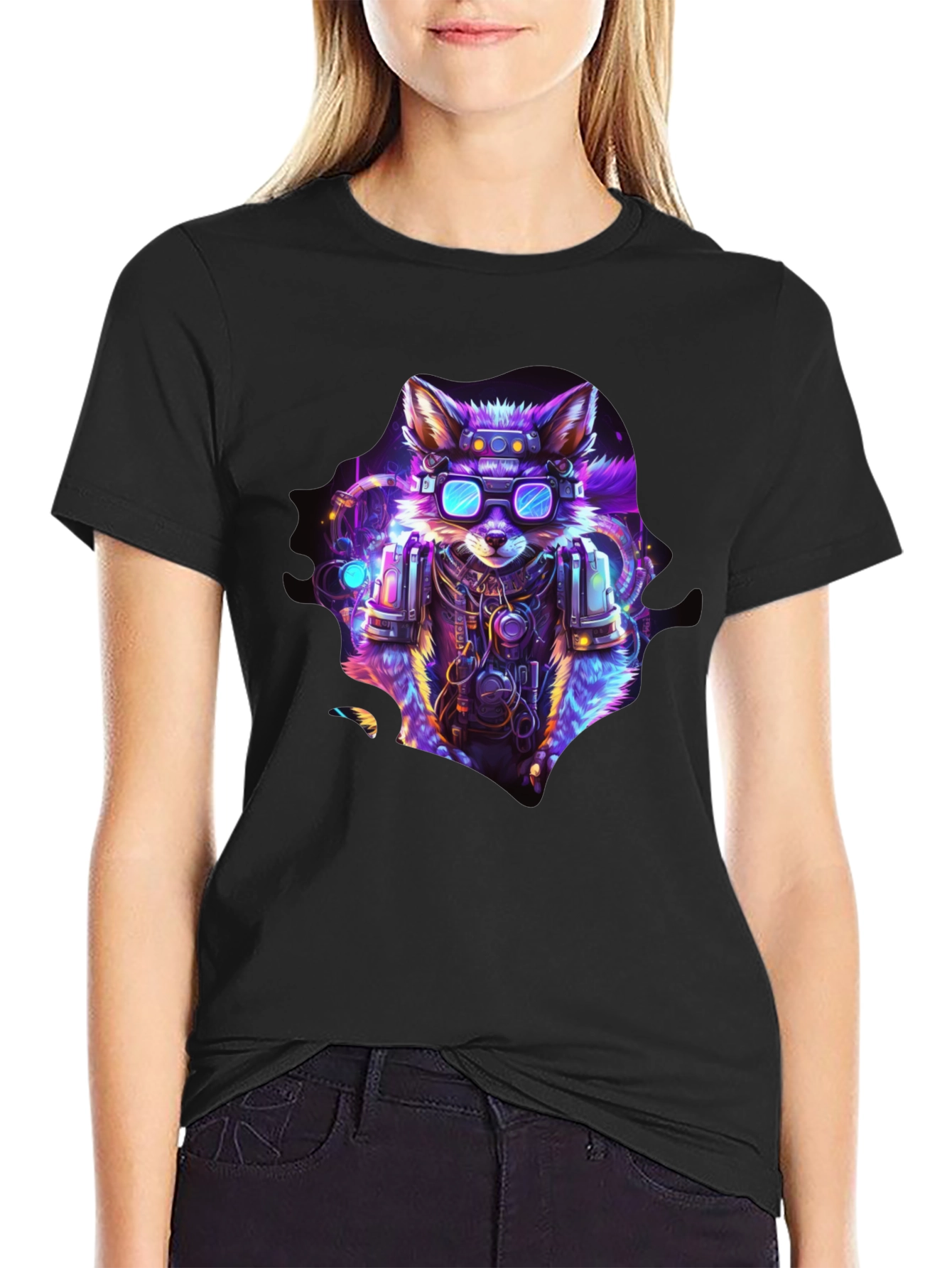 Cyberpunk Fox Graphic T-Shirt - Unique & Stylish