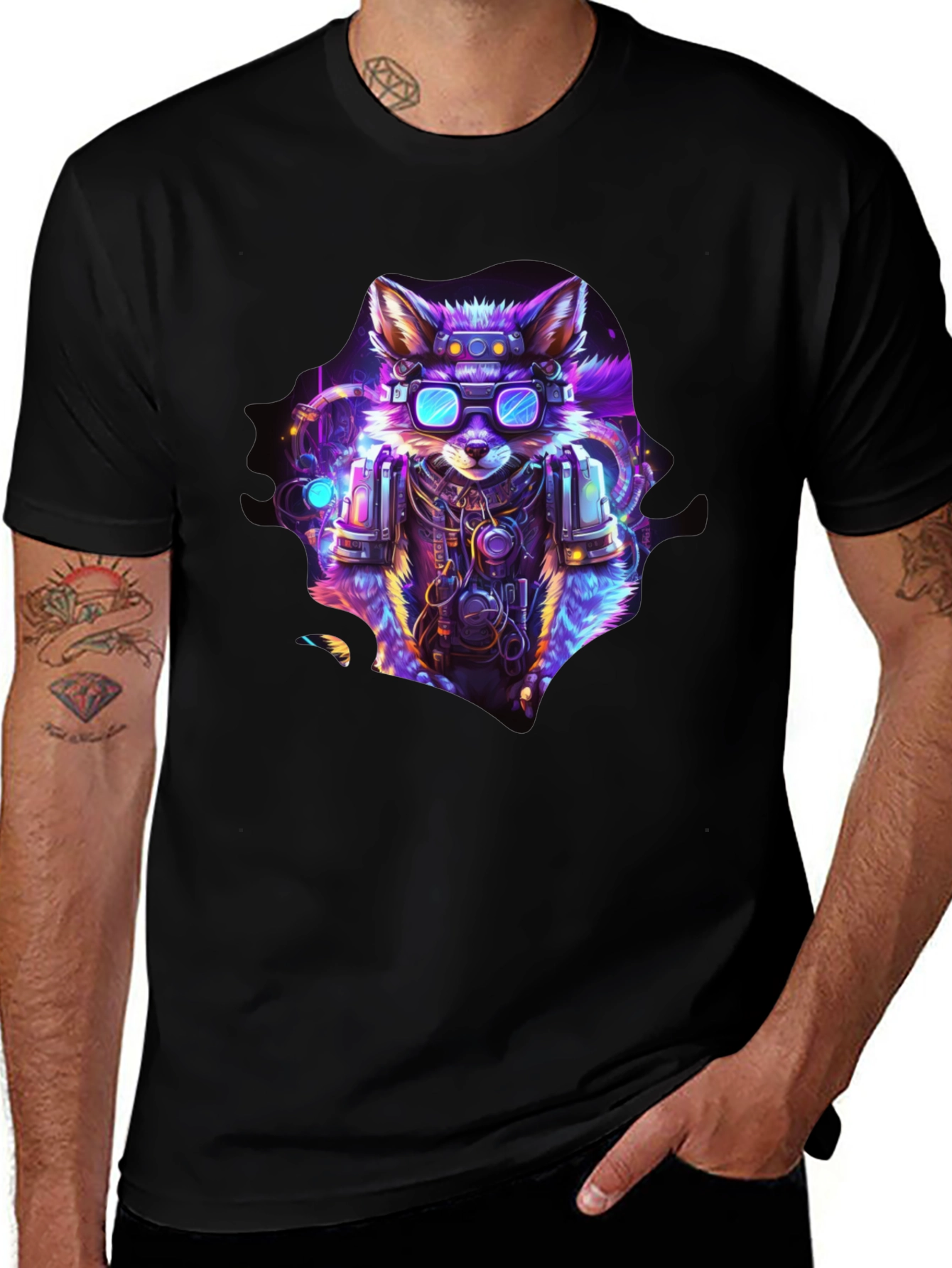 Cyberpunk Fox Graphic T-Shirt - Unique & Stylish