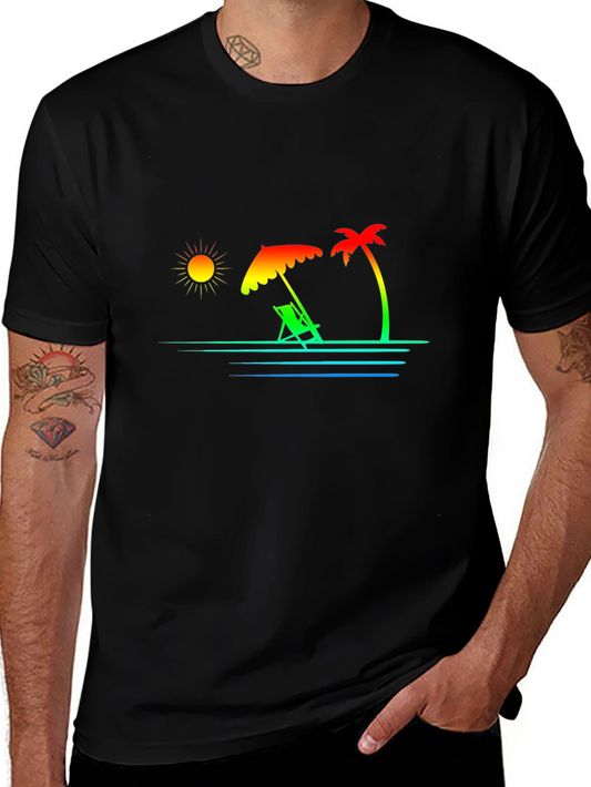 Tropical Beach Graphic Tee - Vacation Vibes