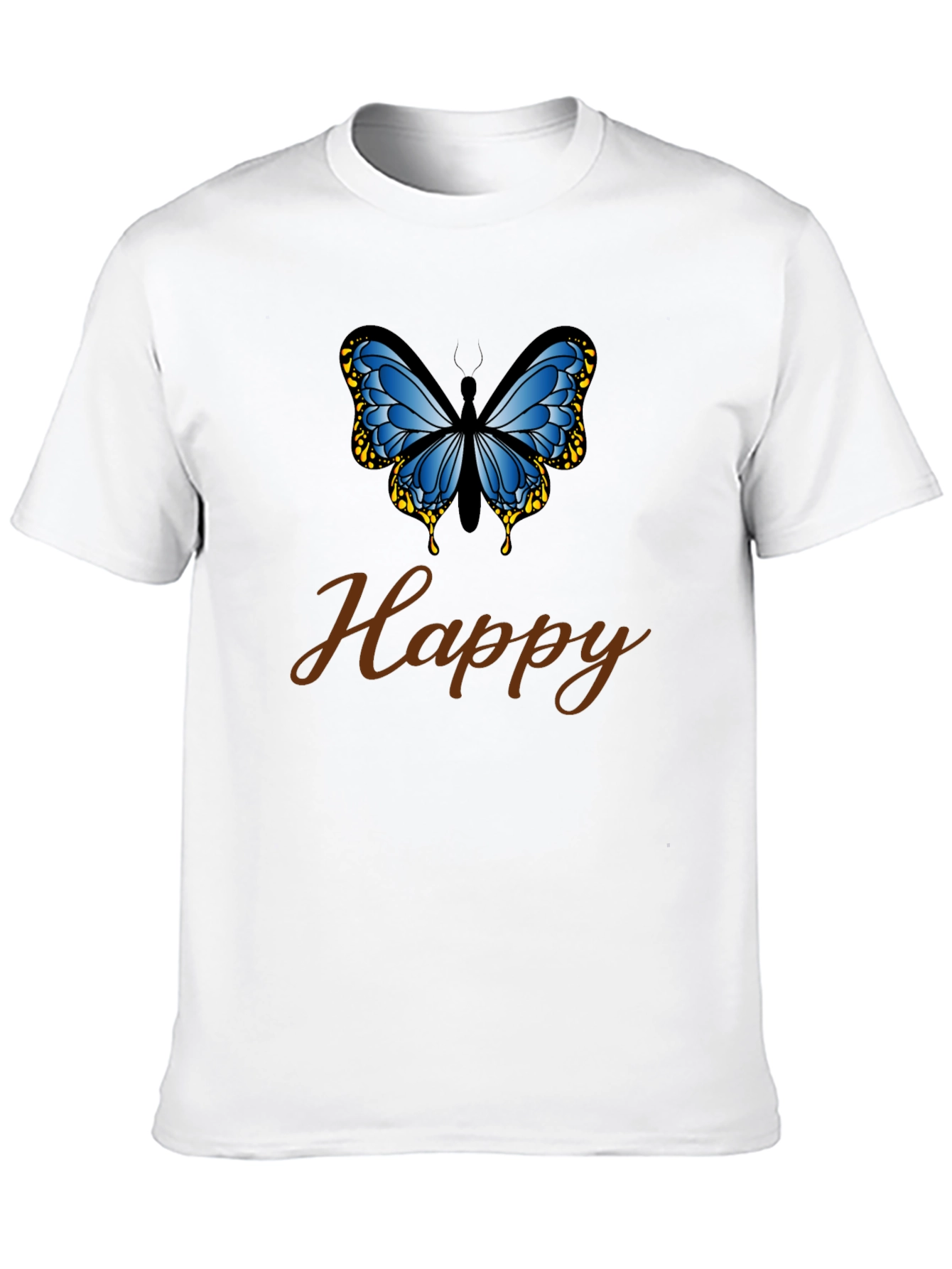 Happy Butterfly Black T-Shirt