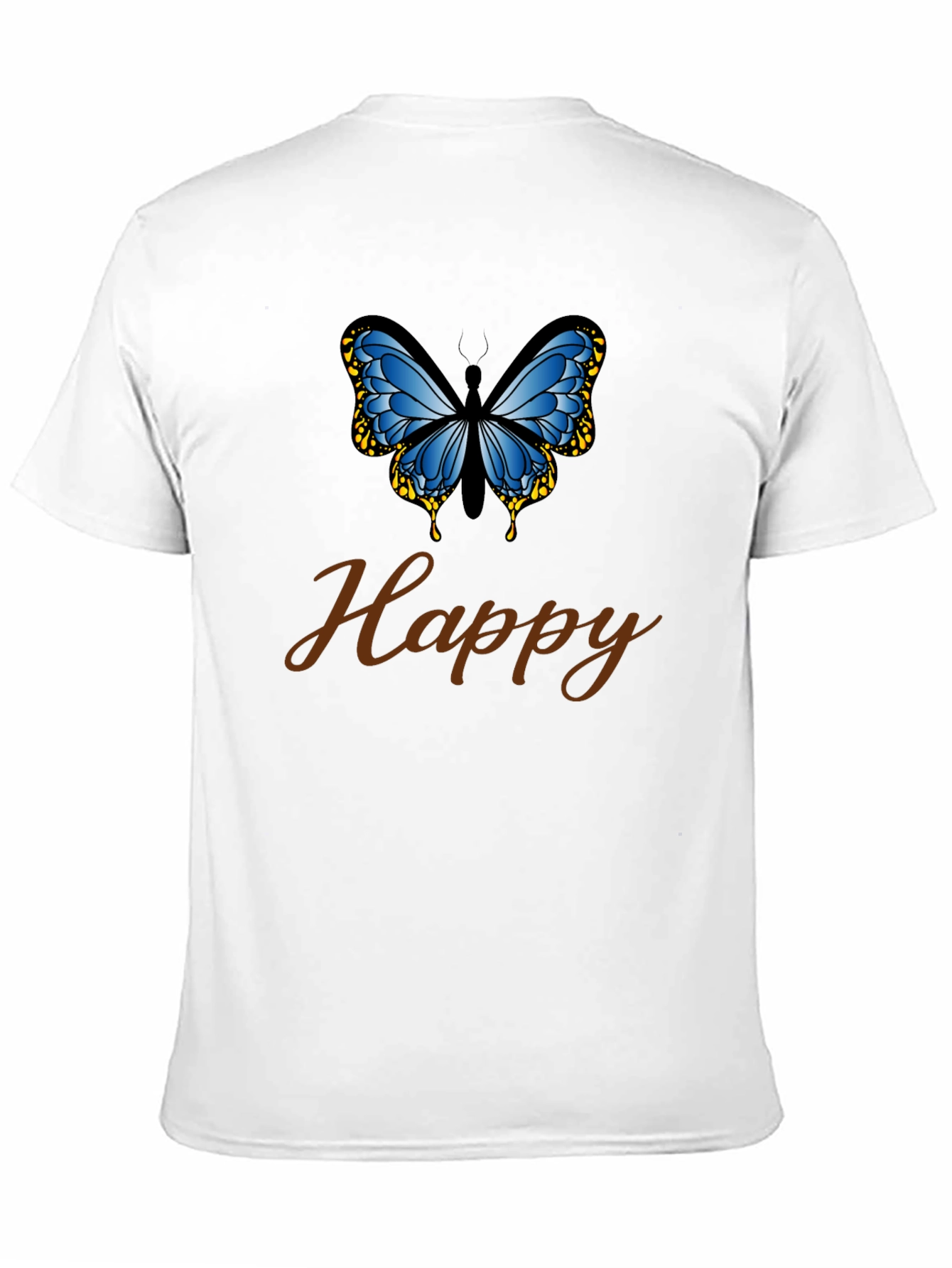 Happy Butterfly Black T-Shirt