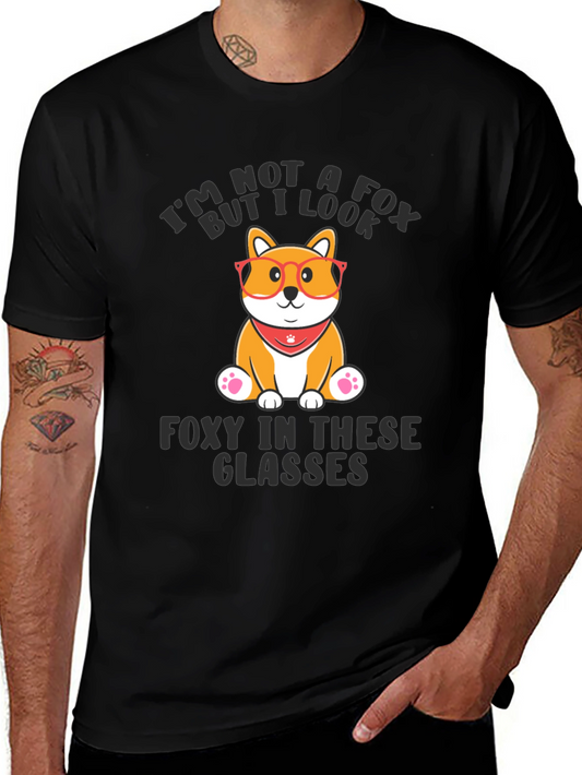 Funny Dog T-Shirt - Not a Fox Foxy in Glasses