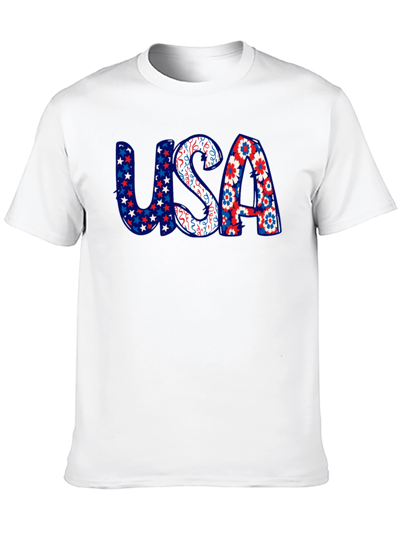 USA Patriotic Print Graphic T-Shirt