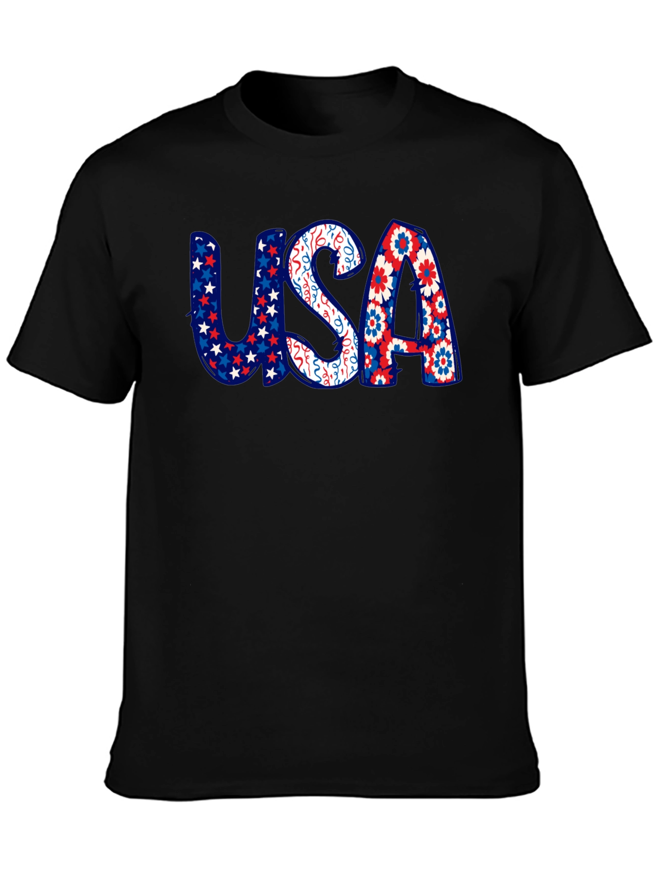USA Patriotic Print Graphic T-Shirt