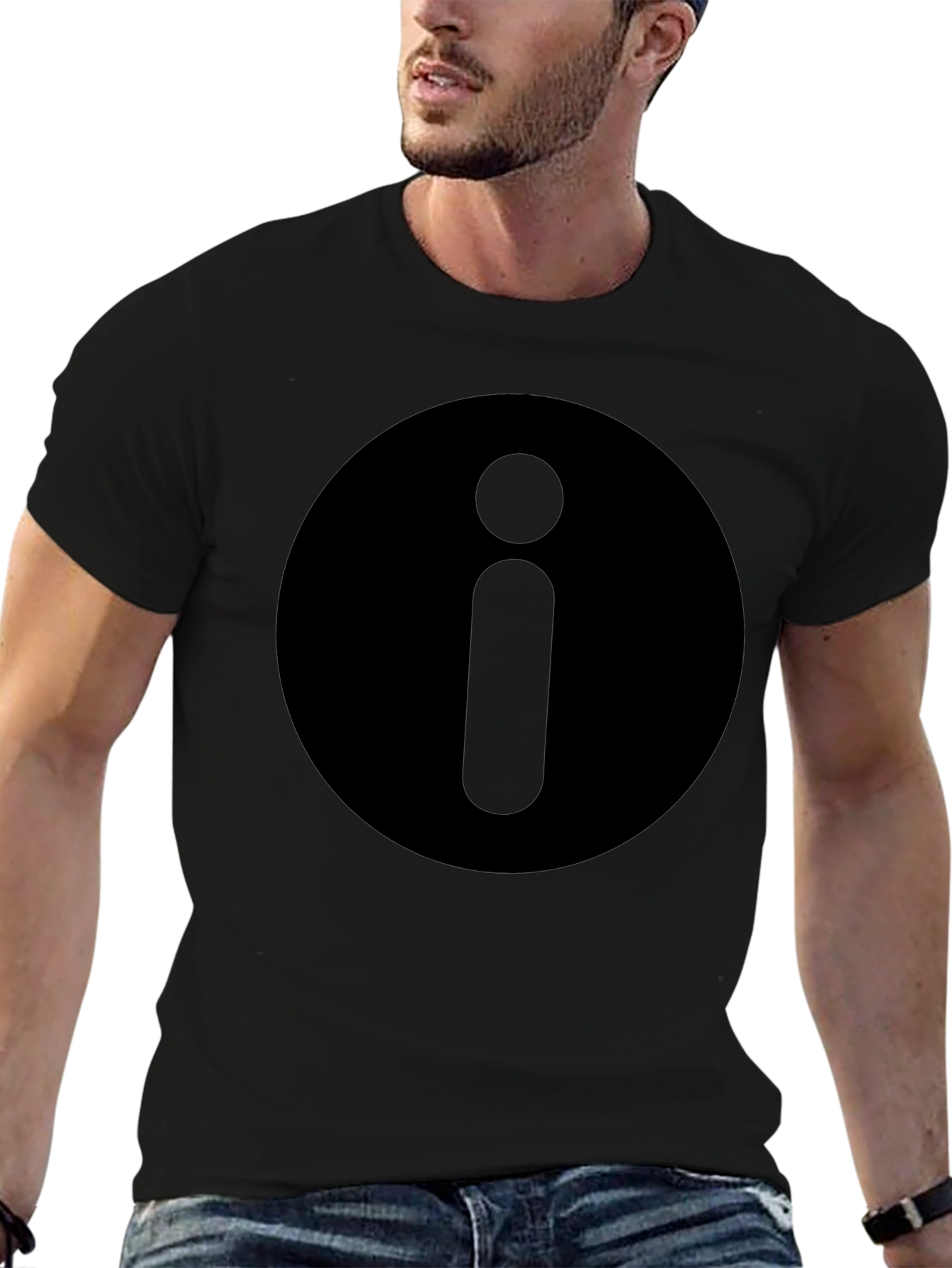Minimalist Info Symbol Black T-Shirt