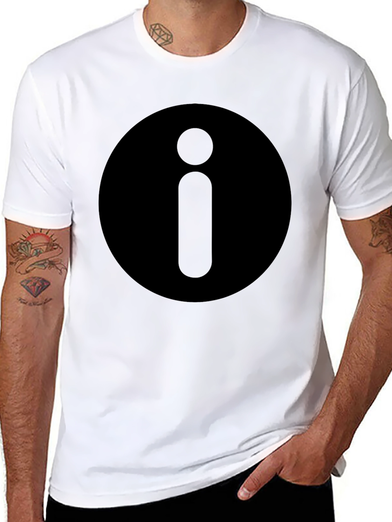 Minimalist Info Symbol Black T-Shirt