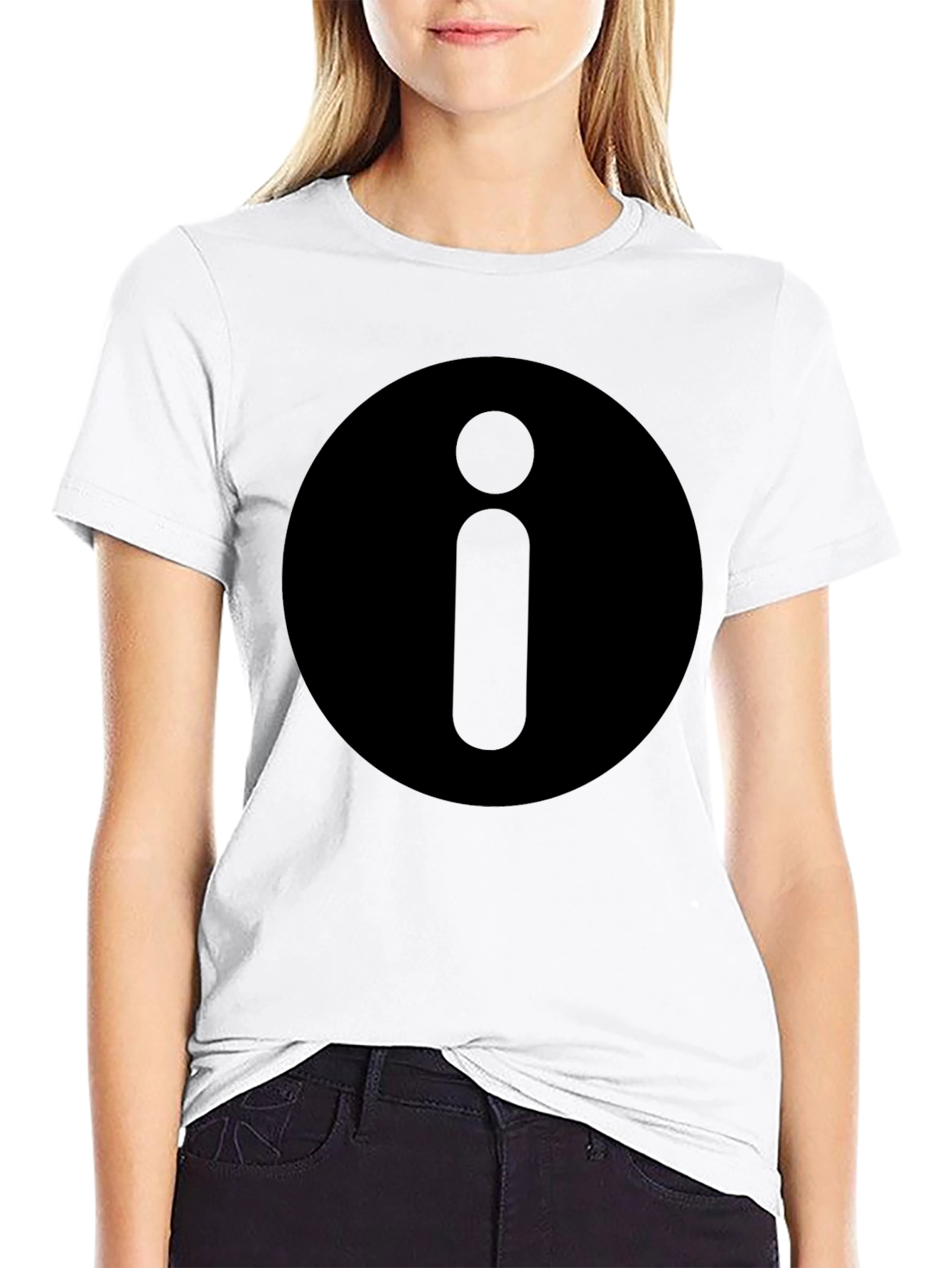 Minimalist Info Symbol Black T-Shirt