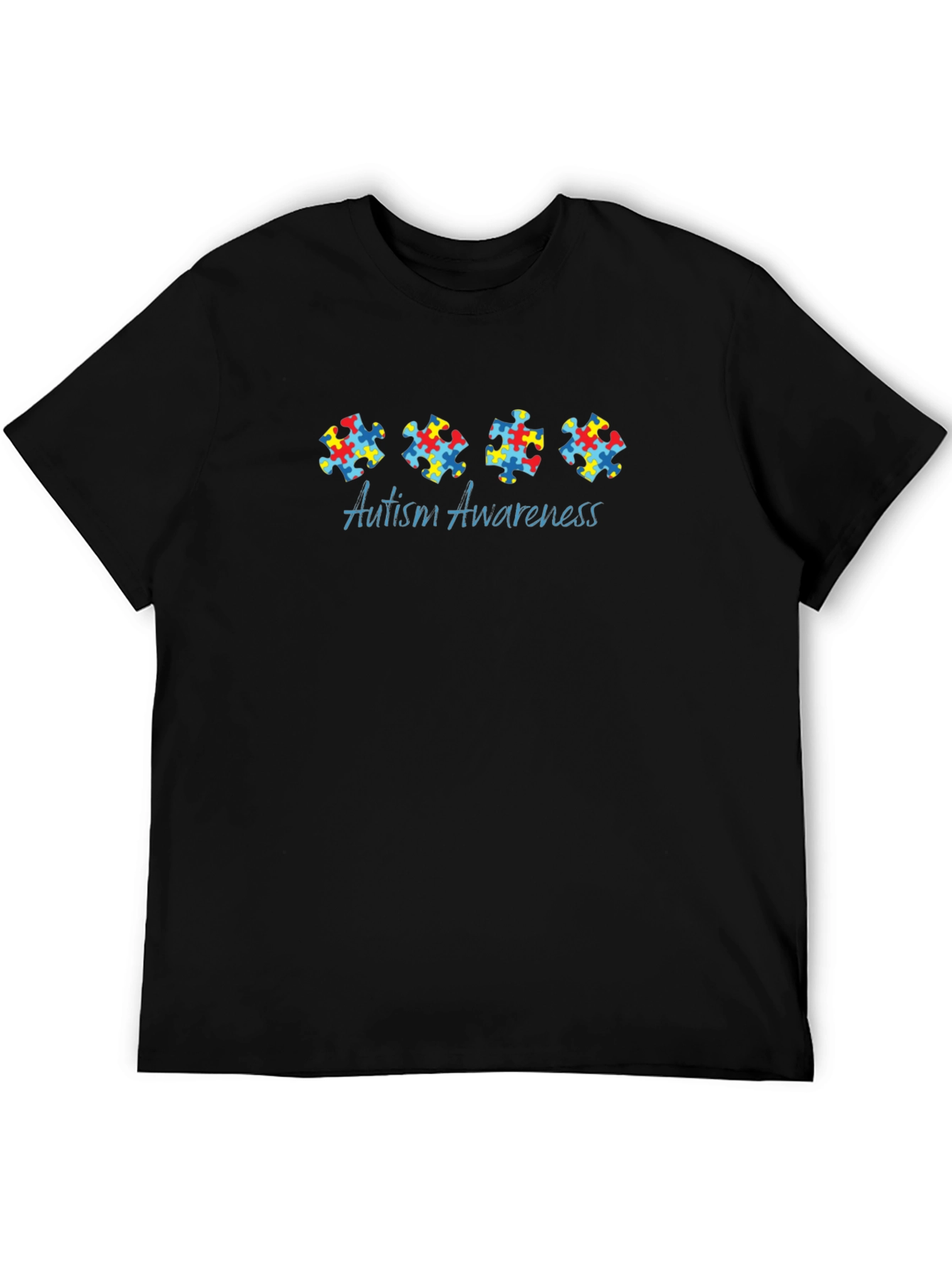 Autism Awareness Puzzle Piece T-Shirt - Black