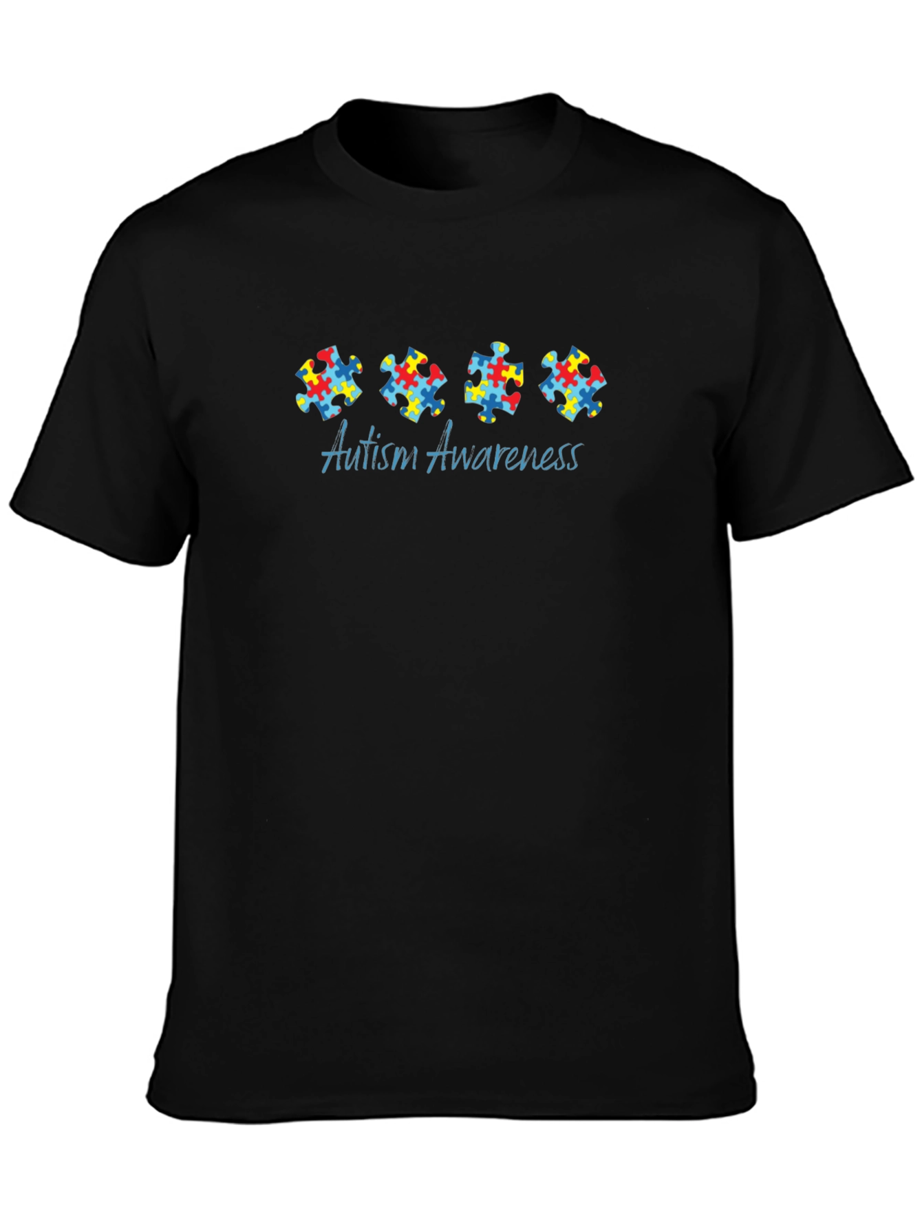 Autism Awareness Puzzle Piece T-Shirt - Black