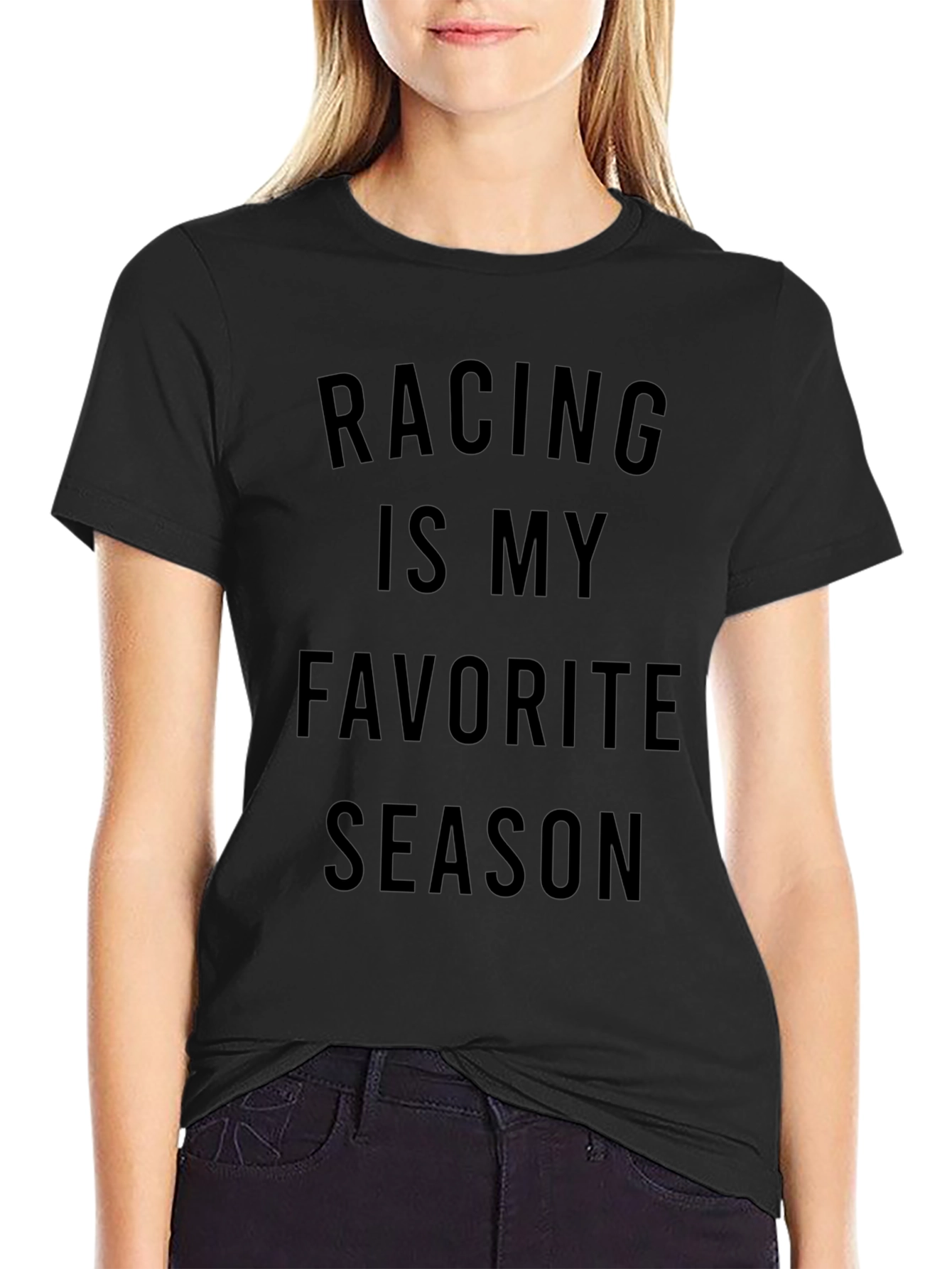 Racing Is My Favorite Season Black T-Shirt