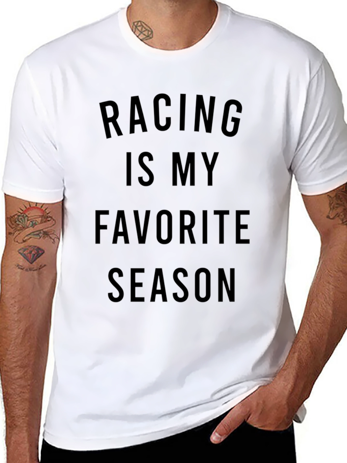 Racing Is My Favorite Season Black T-Shirt