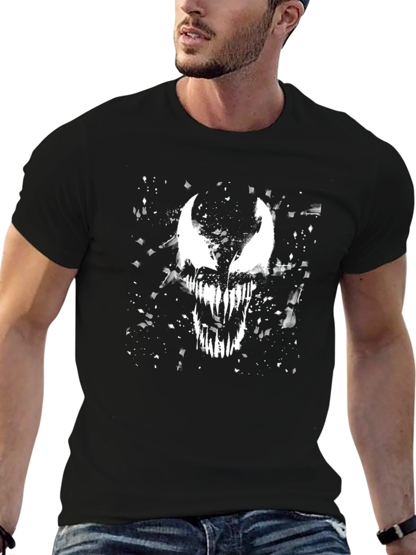 Venom Graphic Print Black T-Shirt