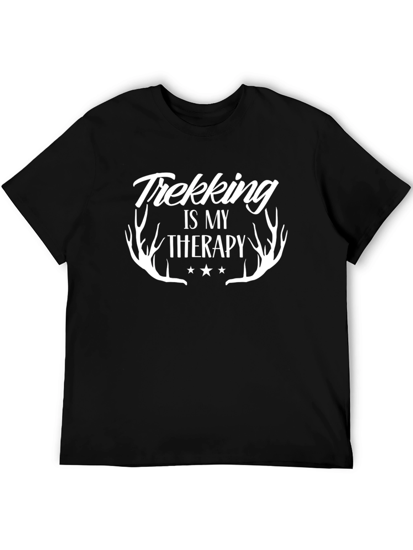 Trekking is My Therapy Black Graphic Tee
