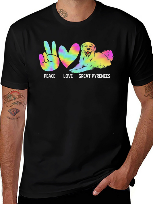 Peace Love Great Pyrenees Dog T-Shirt
