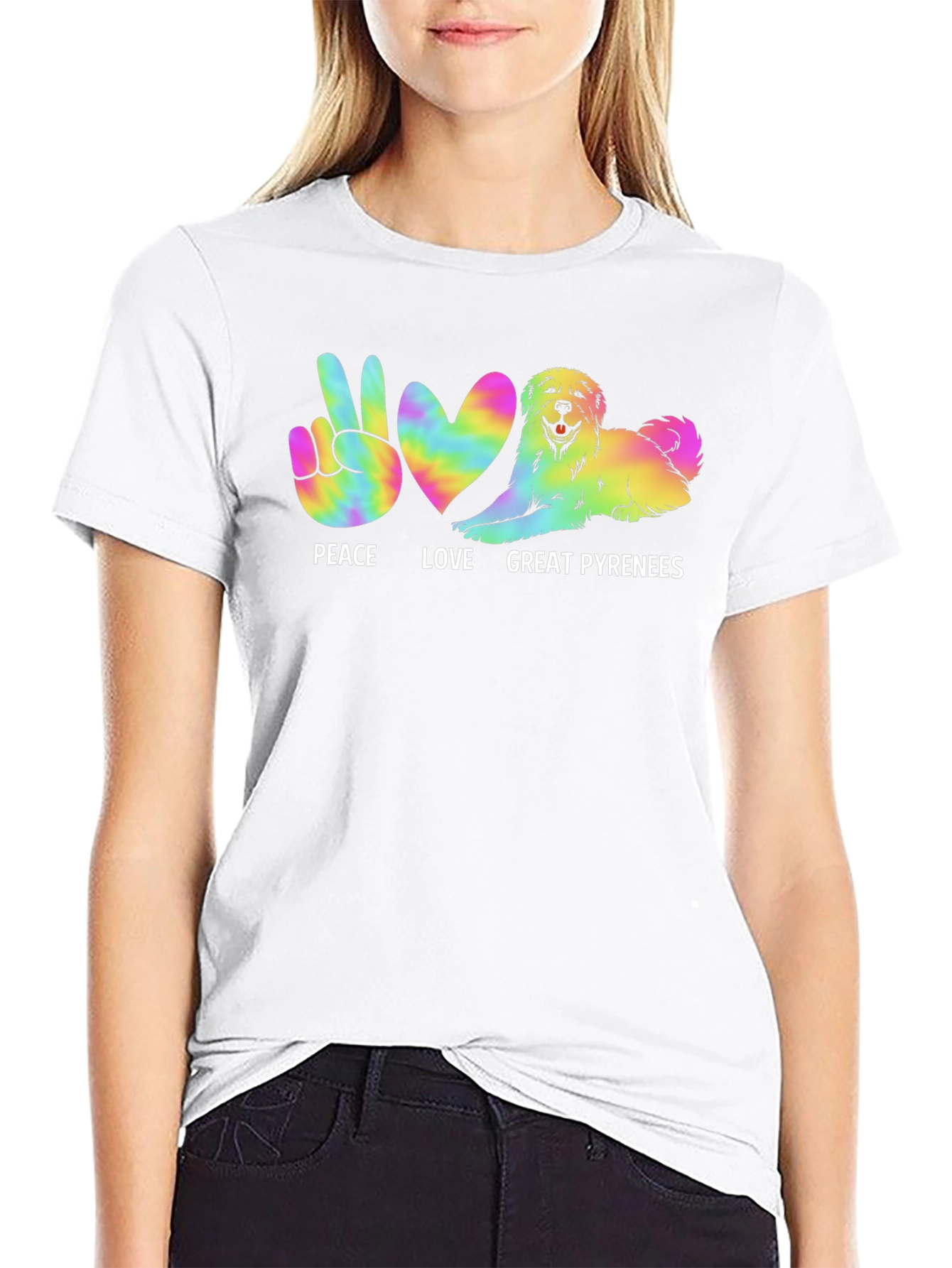Peace Love Great Pyrenees Dog T-Shirt