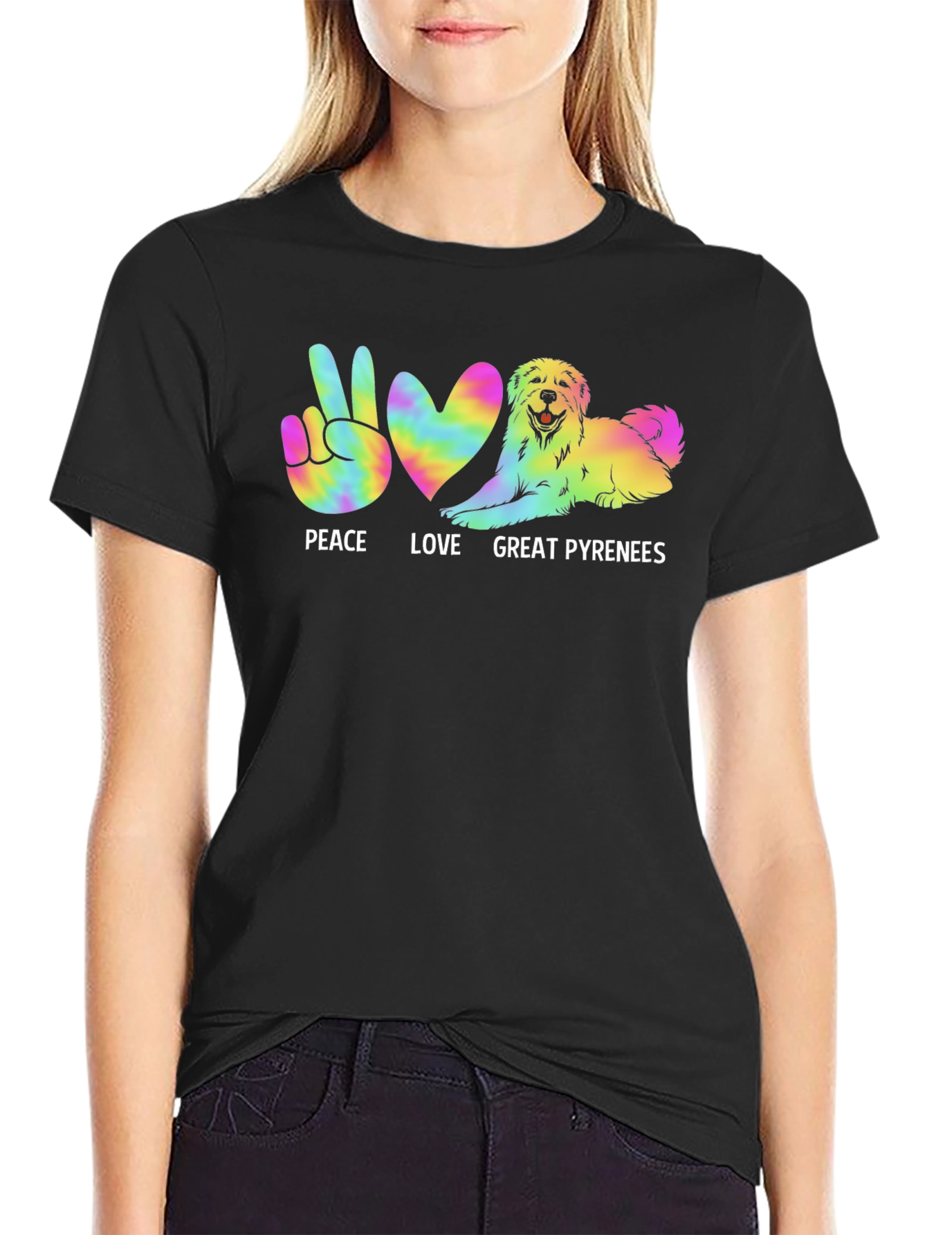 Peace Love Great Pyrenees Dog T-Shirt
