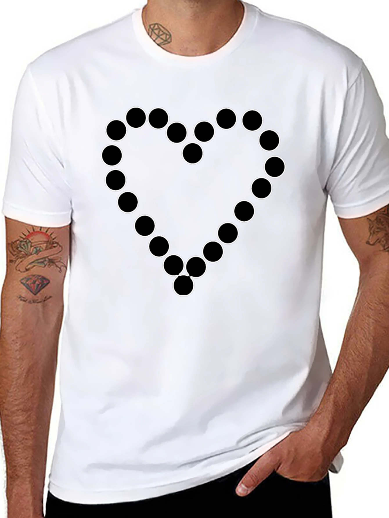Circle Heart Black T-Shirt