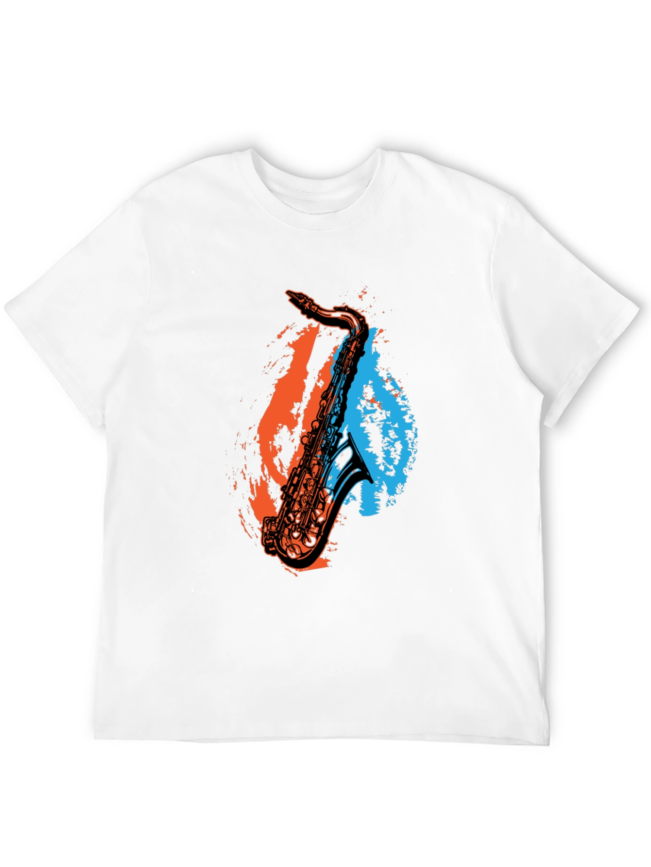 Saxophone Graphic Print Black T-Shirt