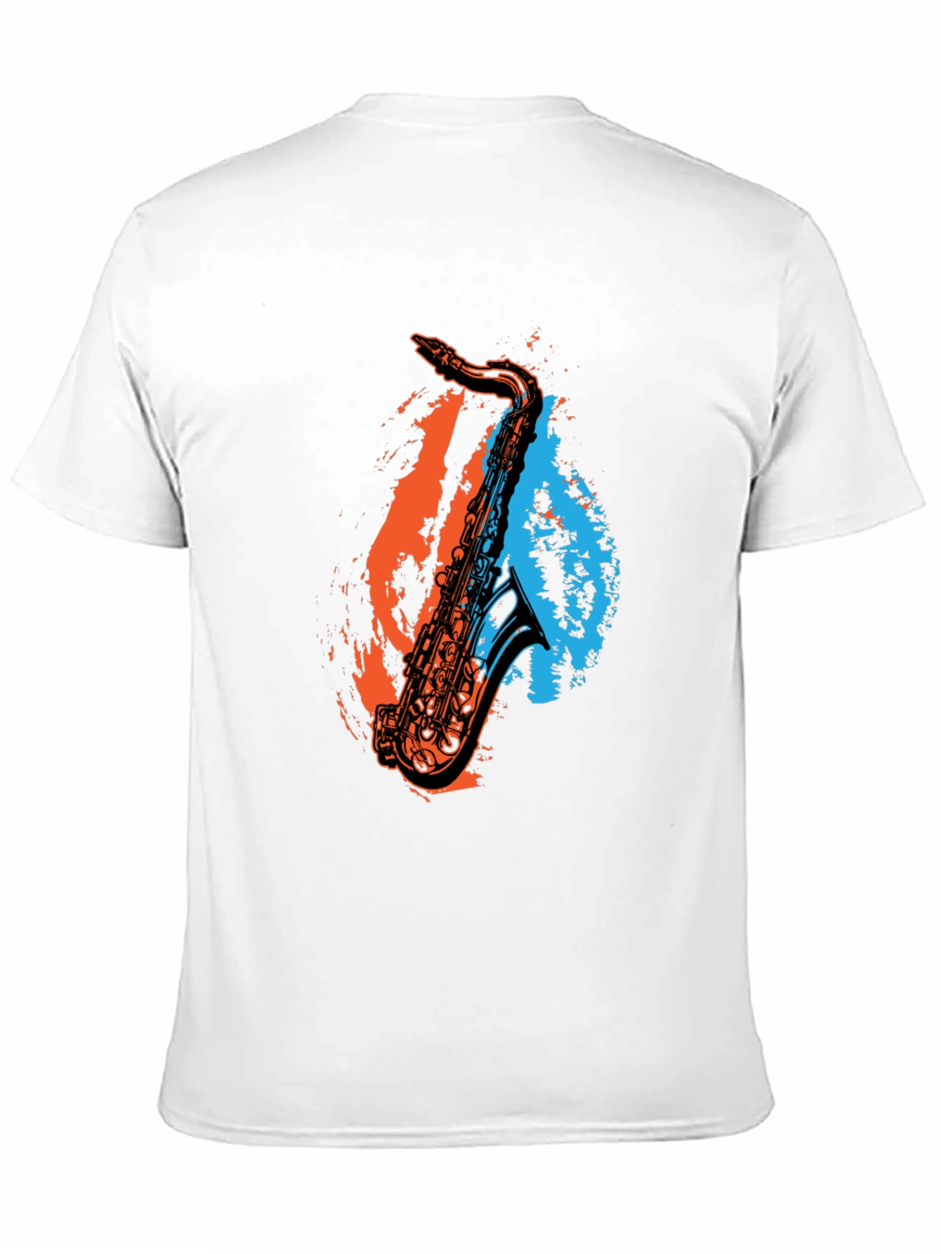 Saxophone Graphic Print Black T-Shirt